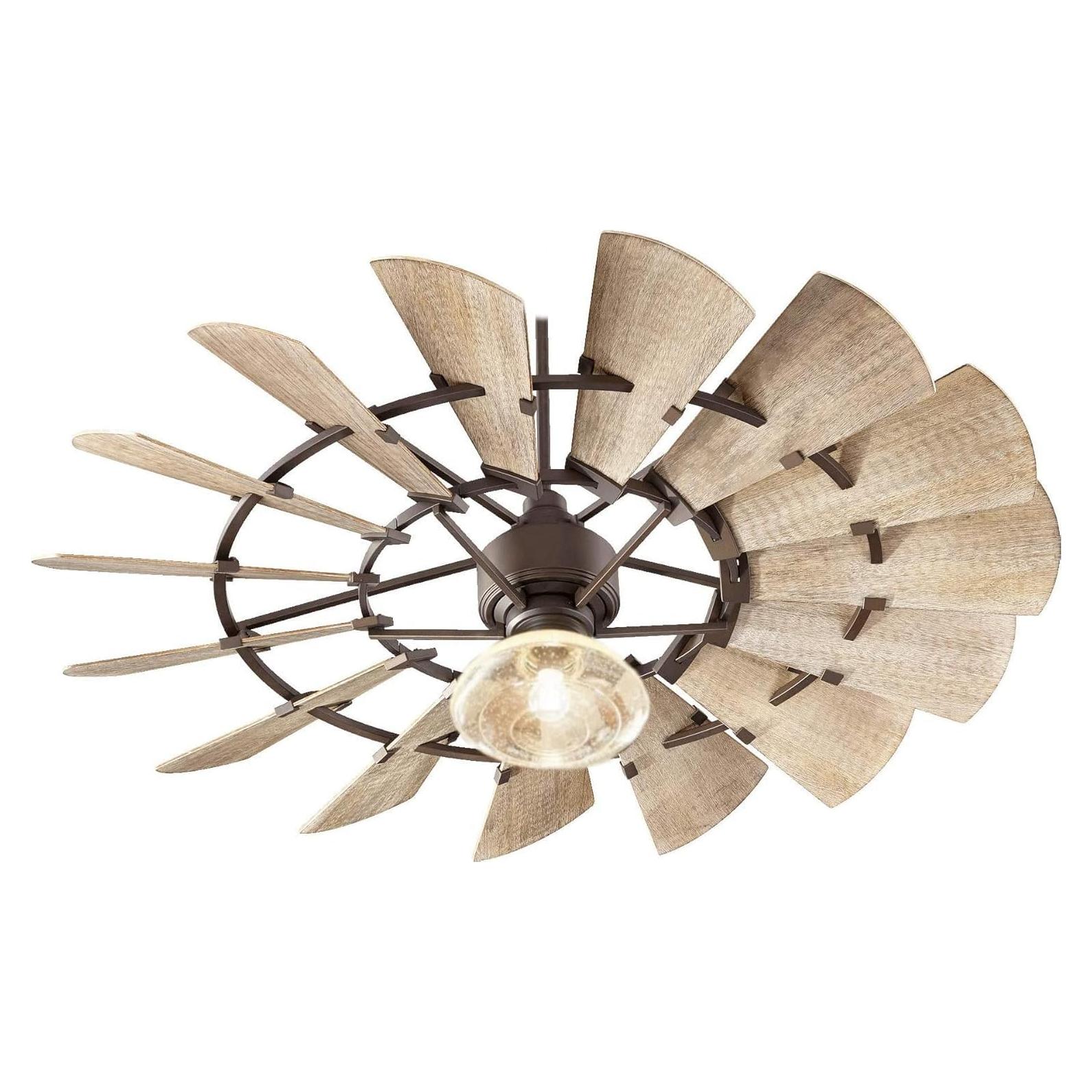 Ventilador de Techo Quorum 96015-86 Molino de Viento 60" LED Bronce