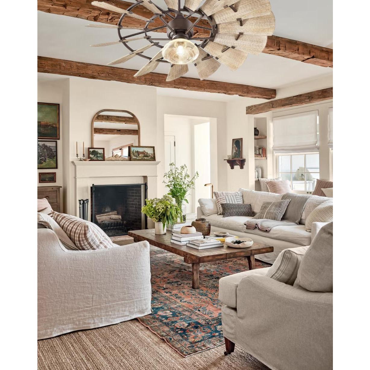 Ventilador de Techo Quorum 96015-86 Molino de Viento 60" LED Bronce