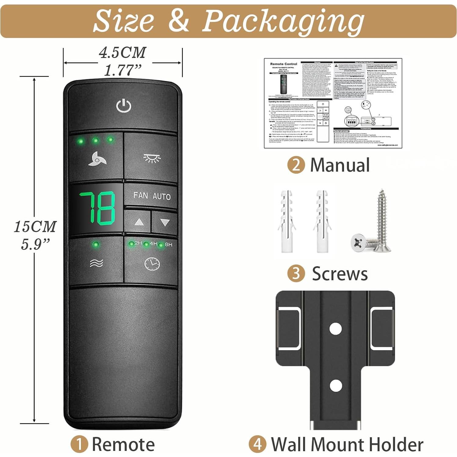 Control Remoto para Ventilador de Techo HD3 Hampton Bay 3 Velocidades
