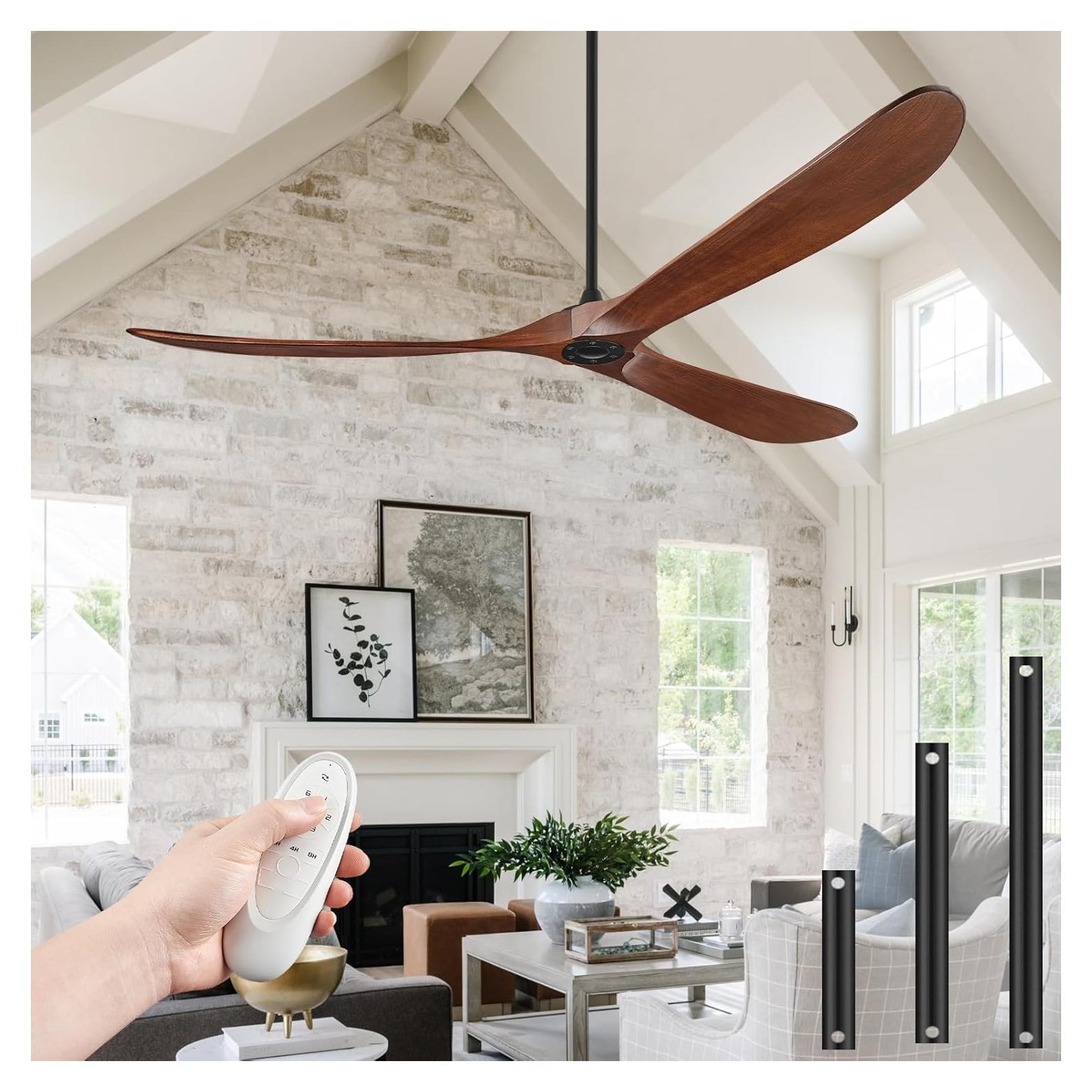 Ventilador de Techo Sin Luz BOOSANT 84" Madera Nogal Control Remoto