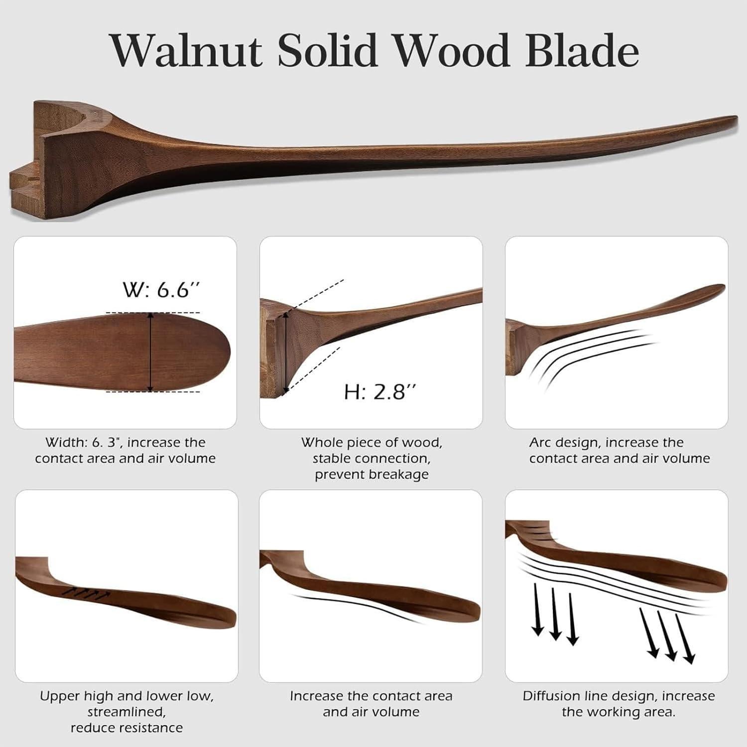 Ventilador de Techo Sin Luz BOOSANT 84" Madera Nogal Control Remoto