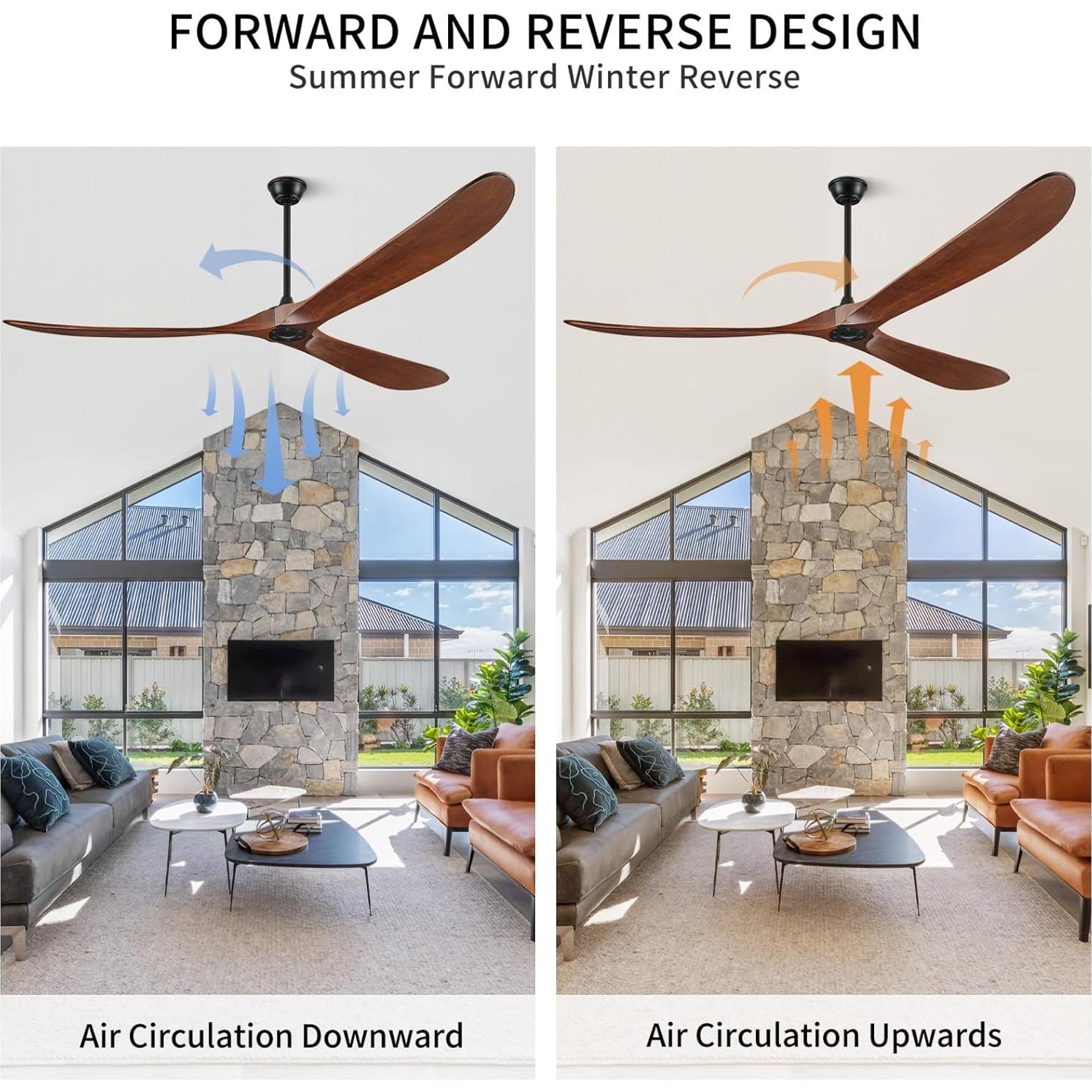 Ventilador de Techo Sin Luz BOOSANT 84" Madera Nogal Control Remoto