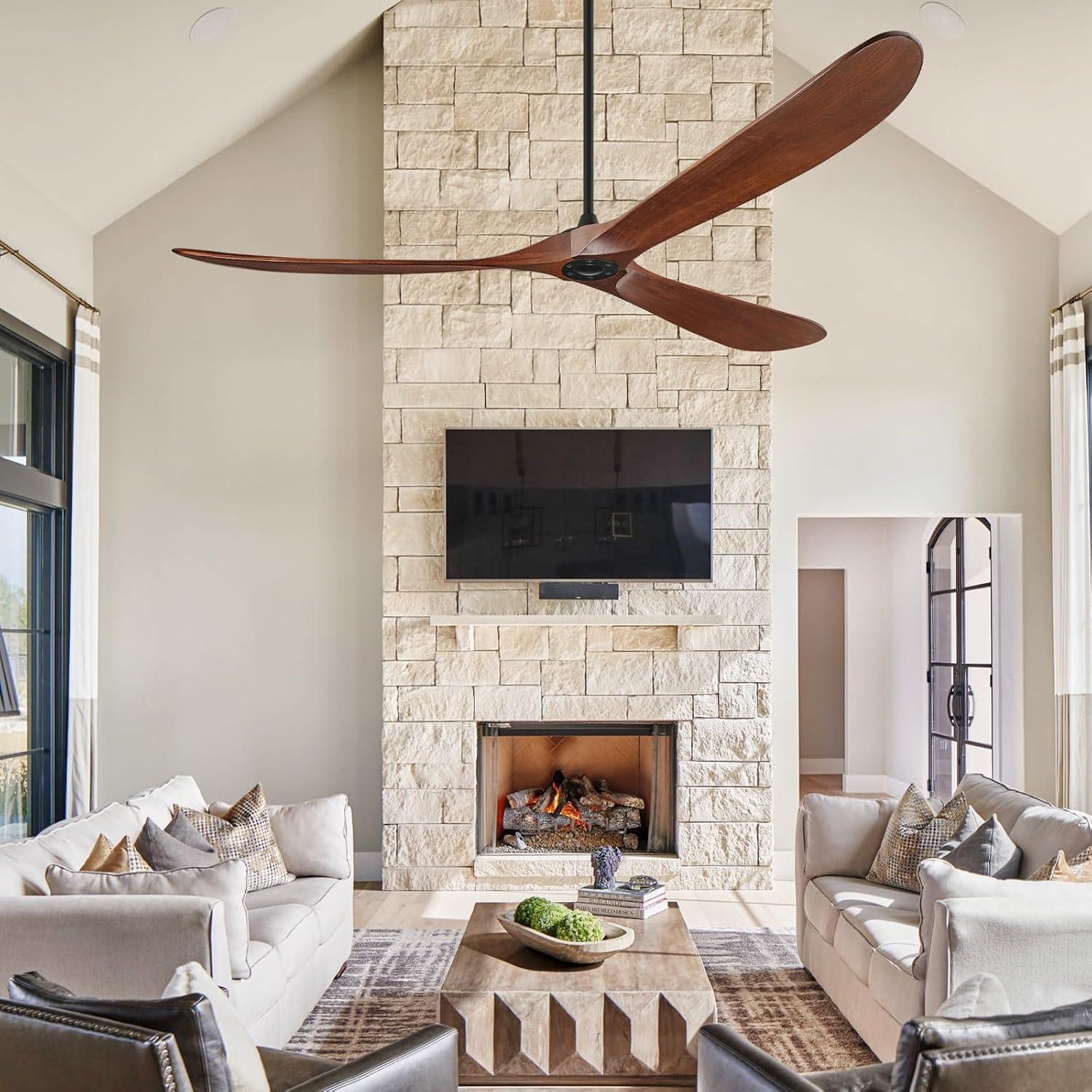 Ventilador de Techo Sin Luz BOOSANT 84" Madera Nogal Control Remoto