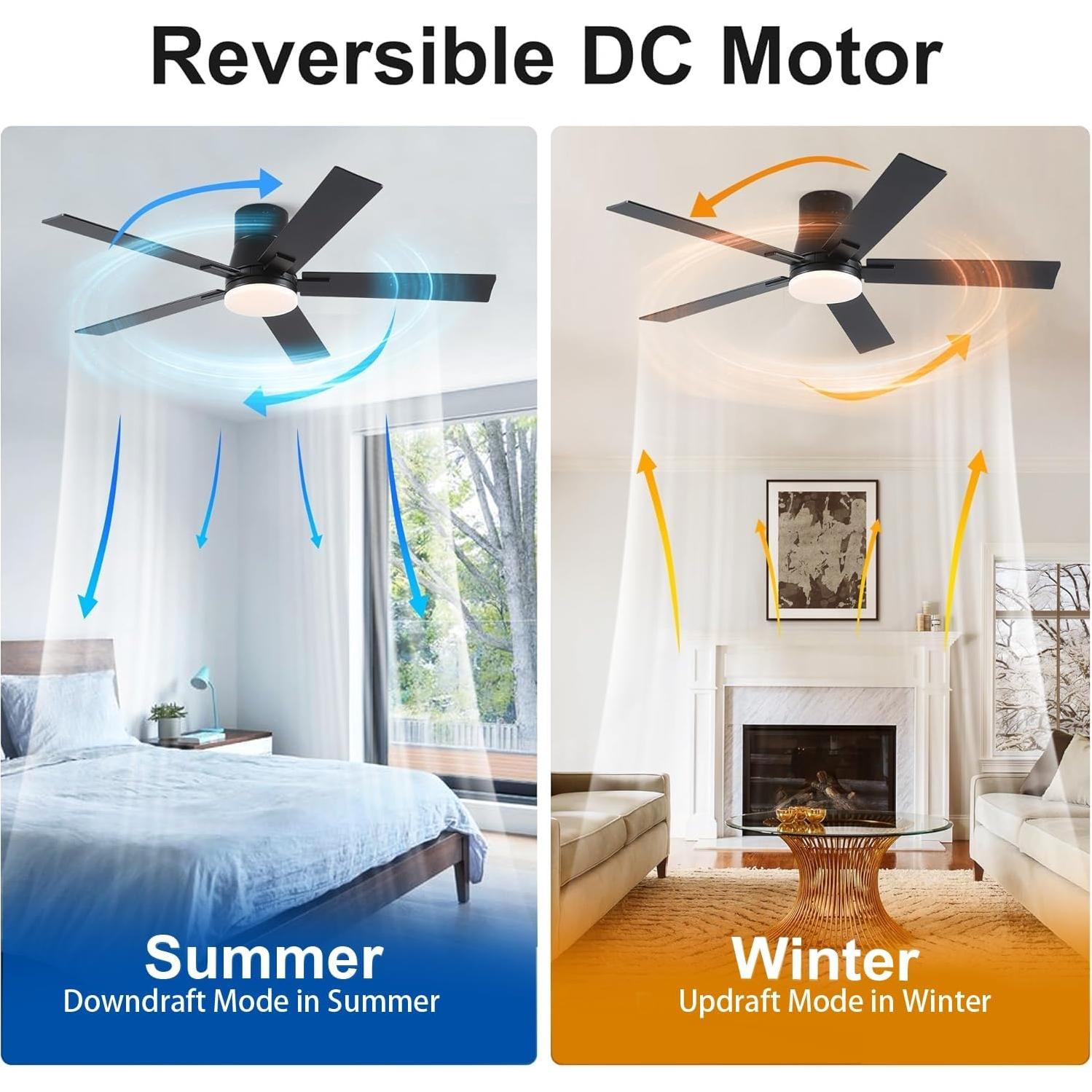 Ventilador de Techo Rayqueen 132 cm Negro con Control Remoto