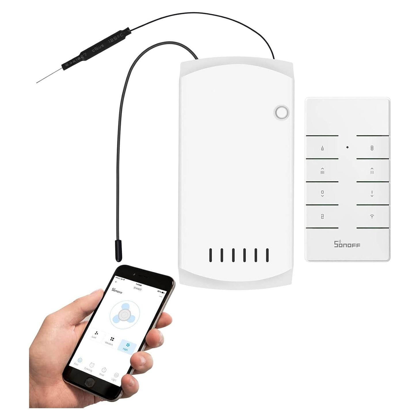 Controlador de Ventilador de Techo WiFi SONOFF iFan04 con Luz