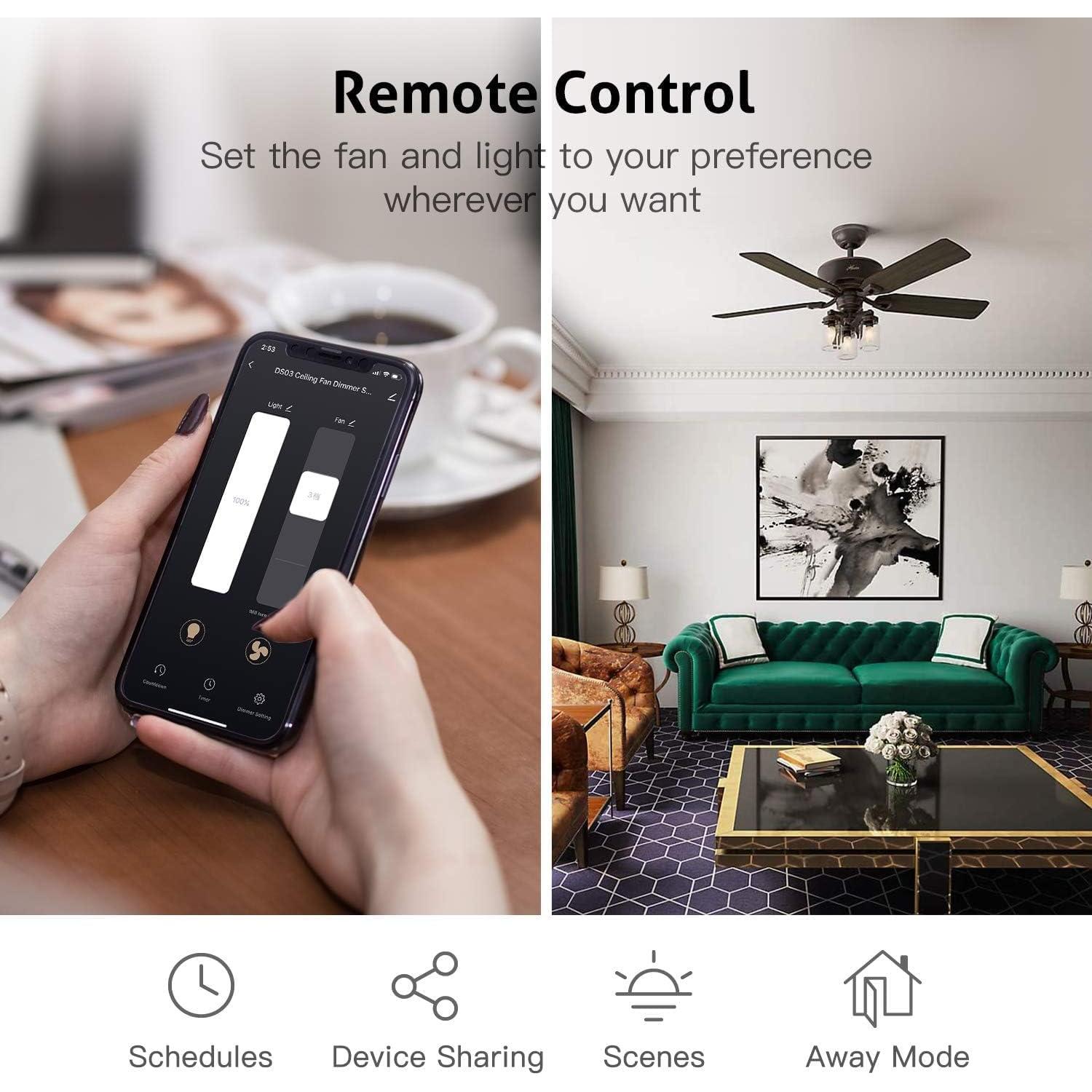 Control Remoto WiFi para Ventilador de Techo Aubric JF028, 3 Velocidades