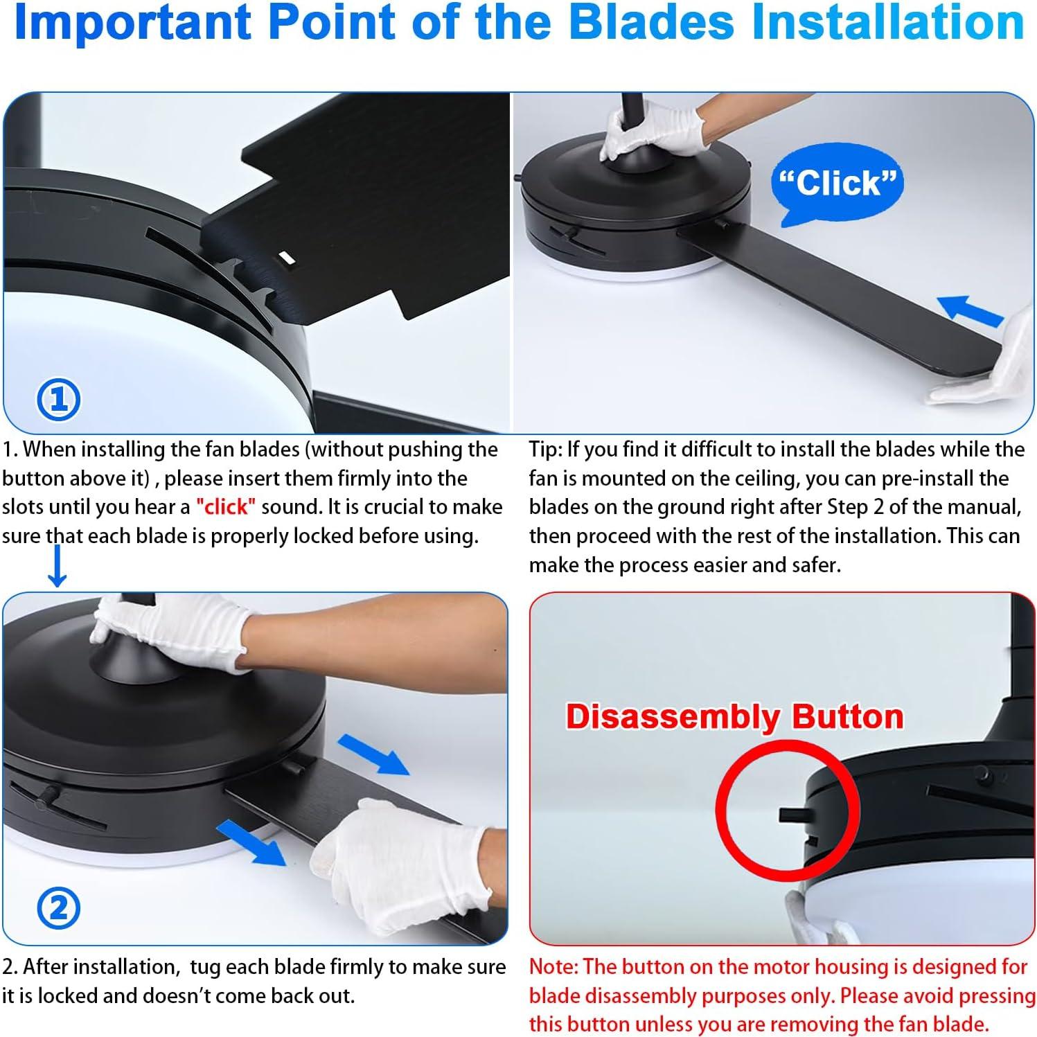 Ventilador de Techo WAKISA 45" Negro con Luz y Control Remoto