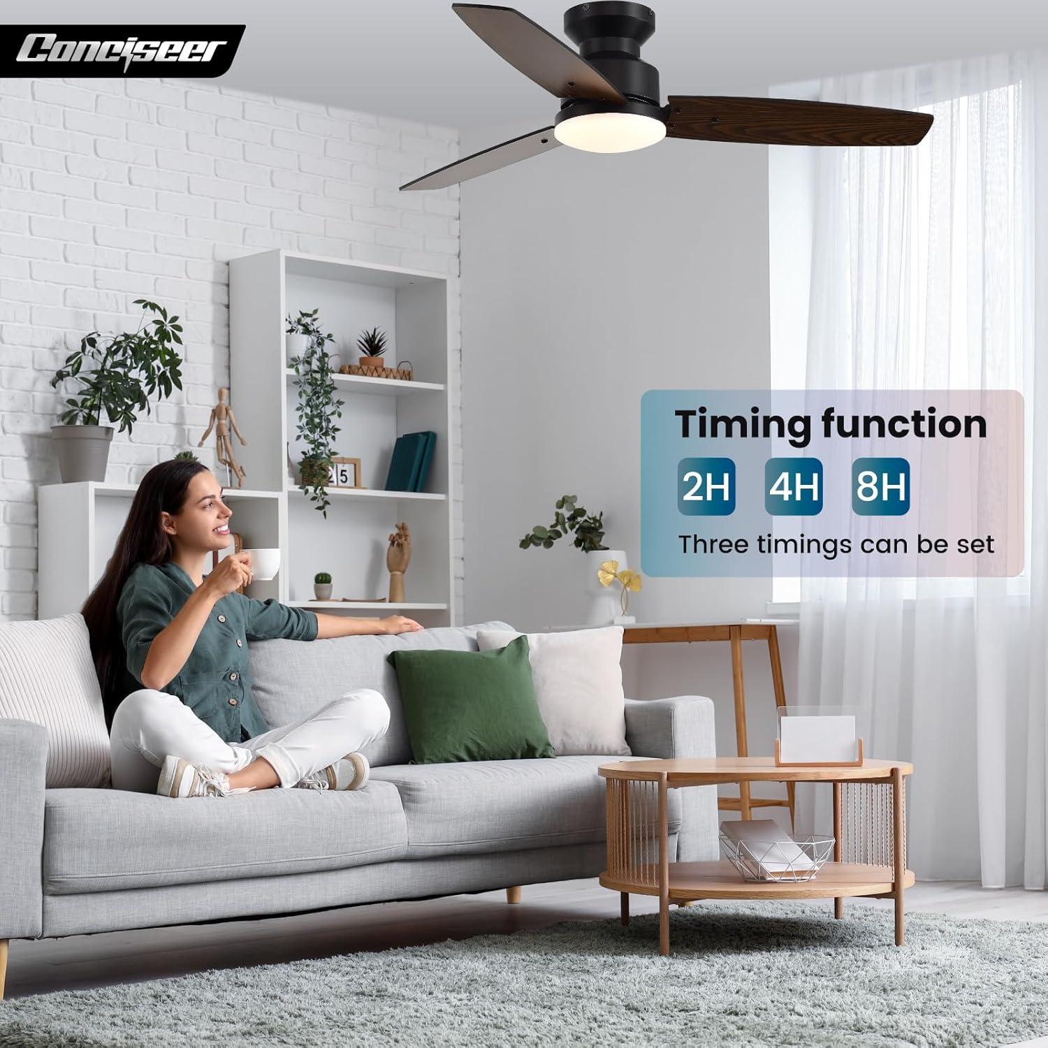 Ventilador de Techo Conciseer 106.68cm con Luz y Control Remoto