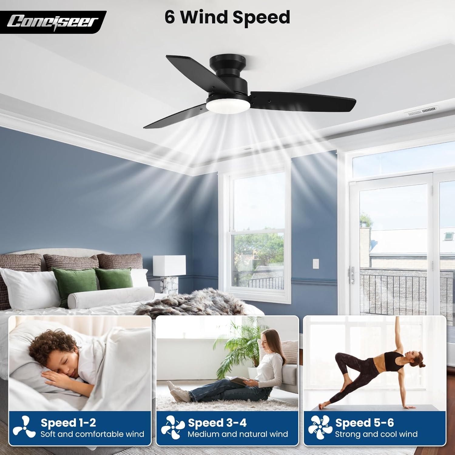 Ventilador de Techo Conciseer 106.68cm con Luz y Control Remoto