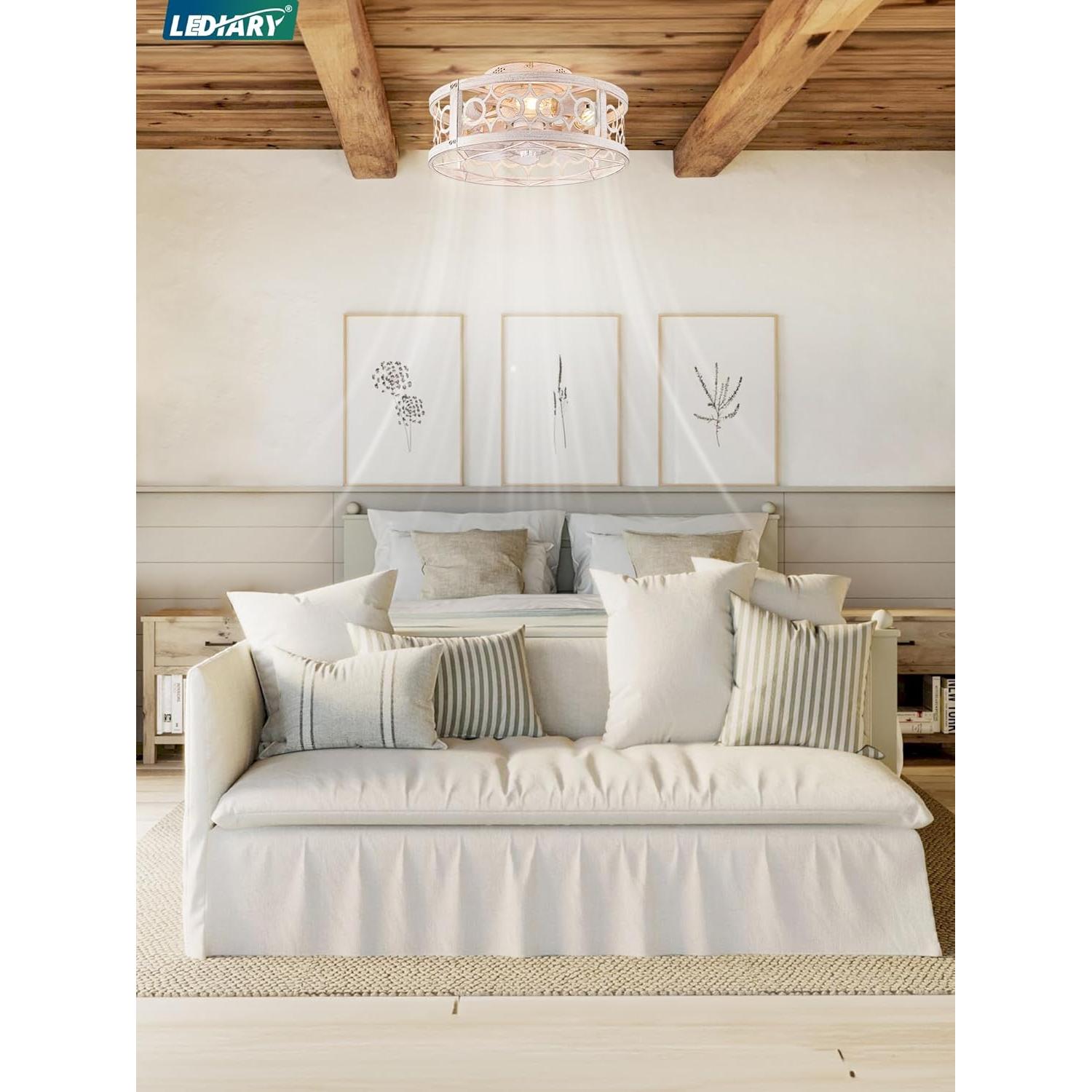 Ventilador de Techo LEDIARY con Luz y Control Remoto 40.64cm