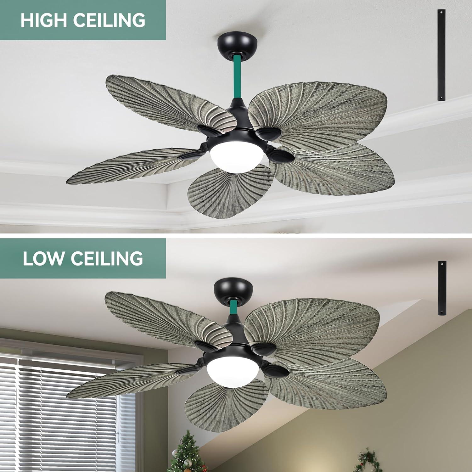 Ventilador de Techo YITAHOME 132 cm con Luz LED y Control Remoto