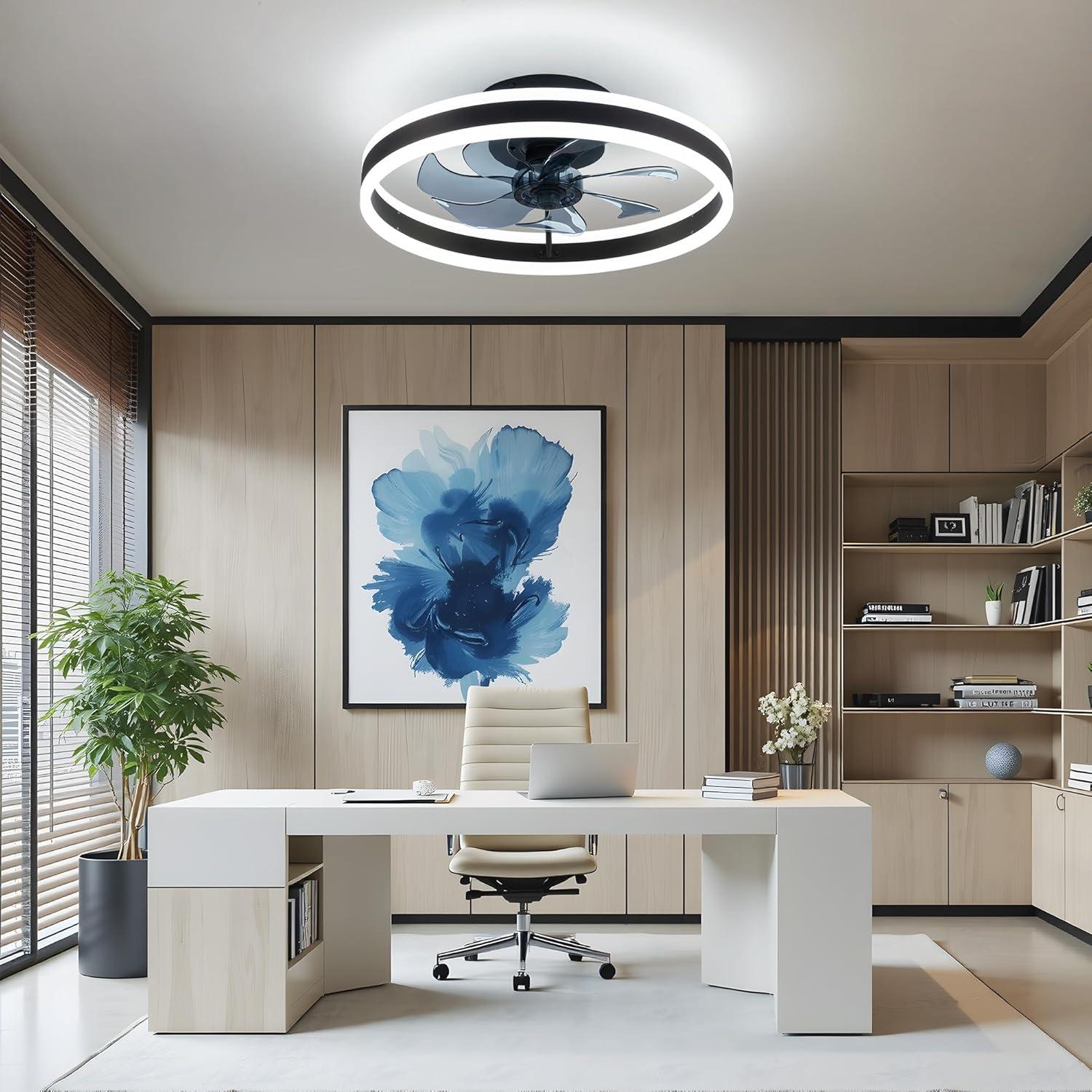 Ventilador de Techo LED KDG 15.8" con Control Remoto y Luz Regulable