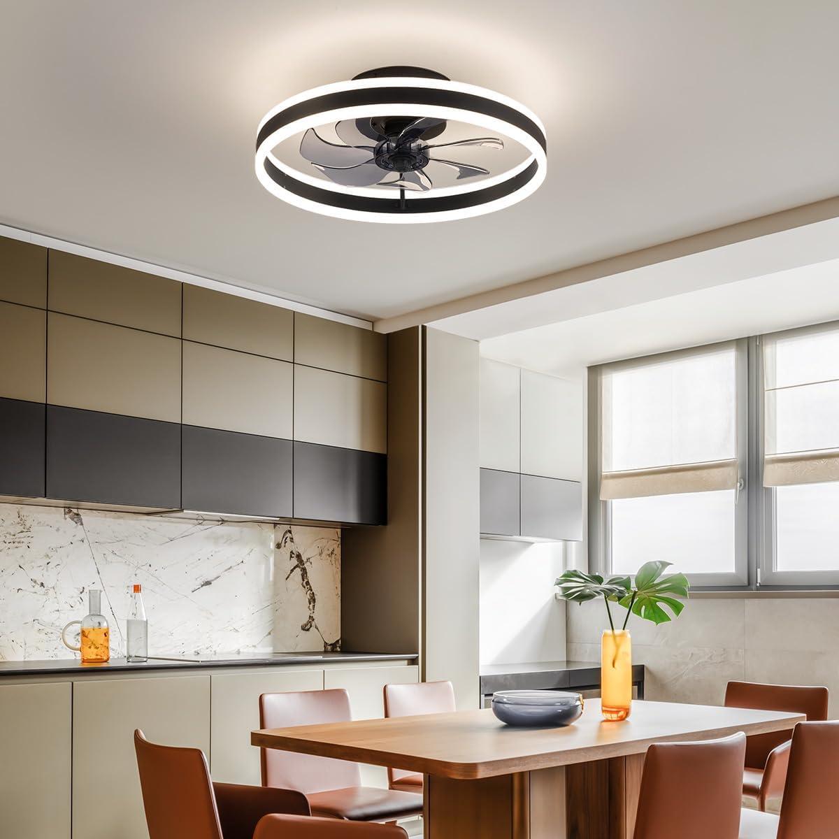 Ventilador de Techo LED KDG 15.8" con Control Remoto y Luz Regulable