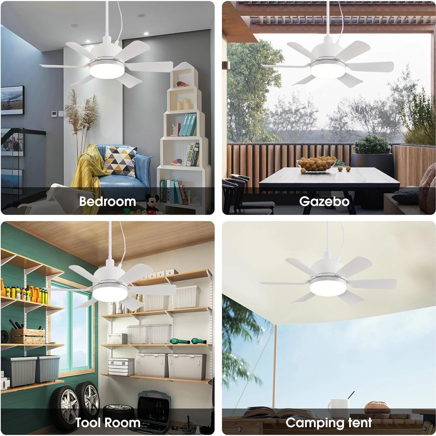 Ventilador de Techo AHAWILL 45.72 cm con Luz Regulable 3 Velocidades