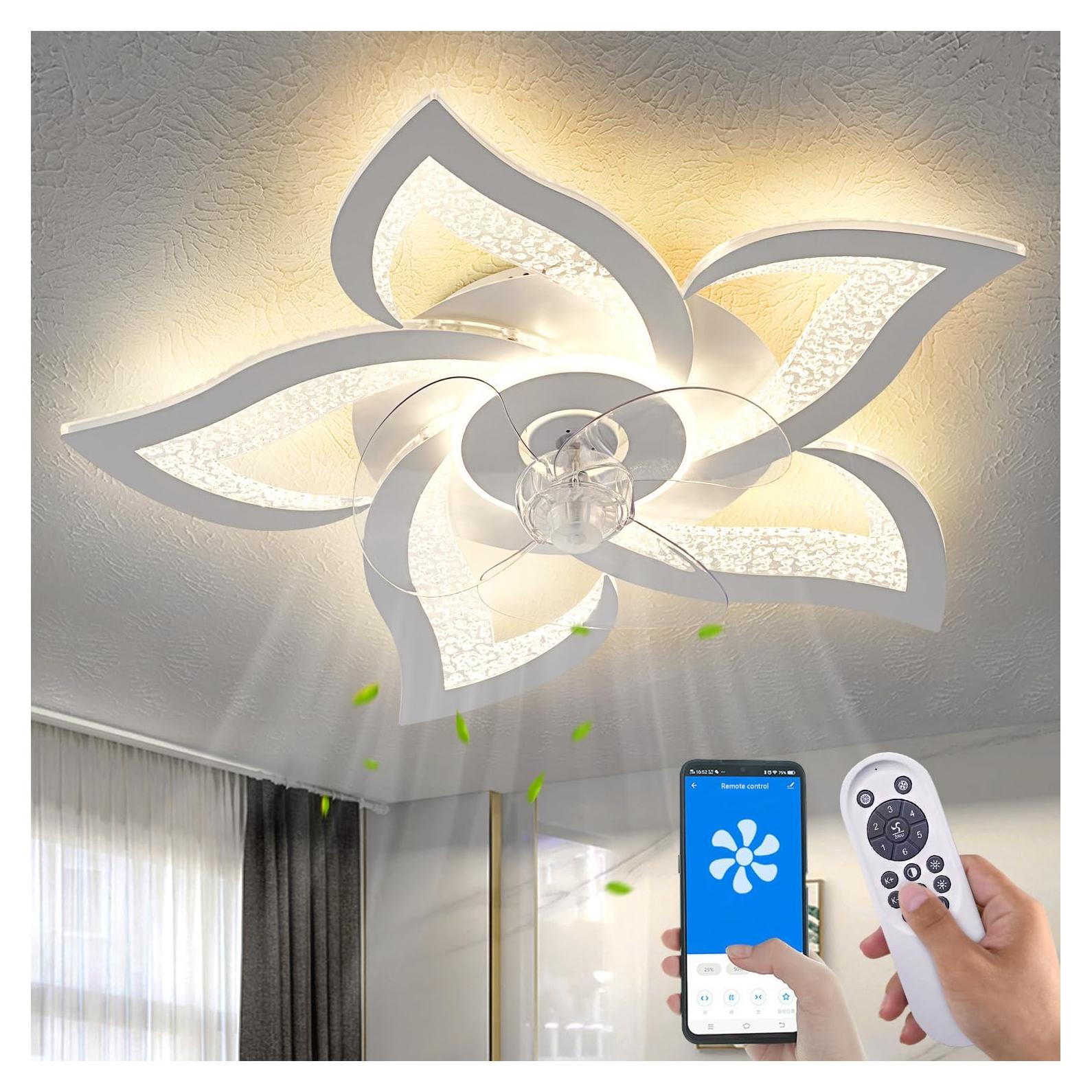 Ventilador de Techo Yfrest 24" Blanco con Luz y Control Remoto