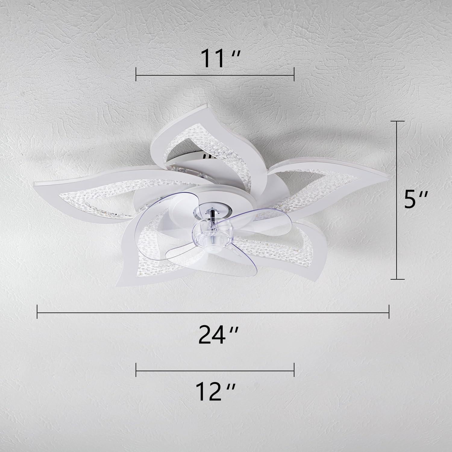 Ventilador de Techo Yfrest 24" Blanco con Luz y Control Remoto