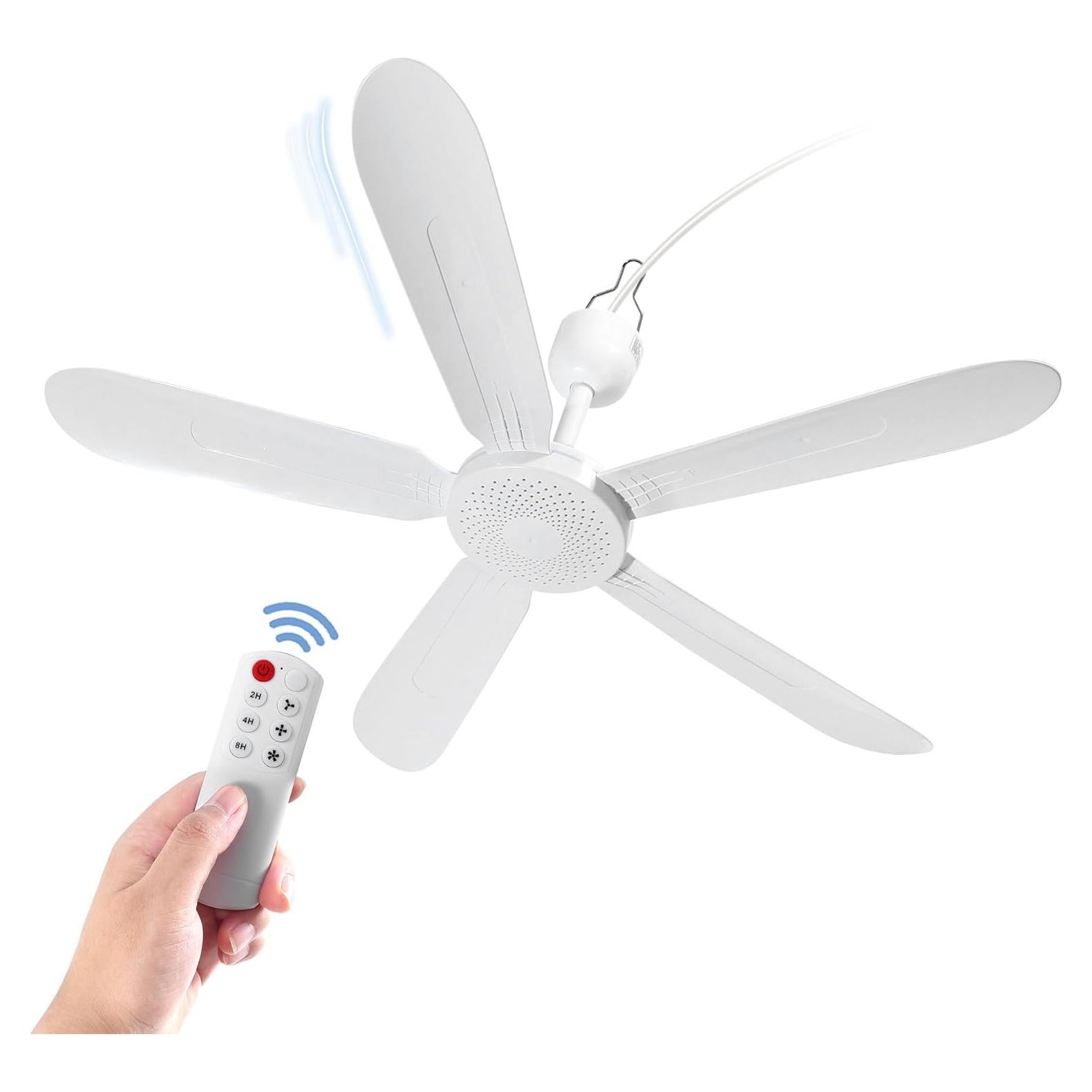 Ventilador de Techo Portátil Mengnessly 70 cm Control Remoto