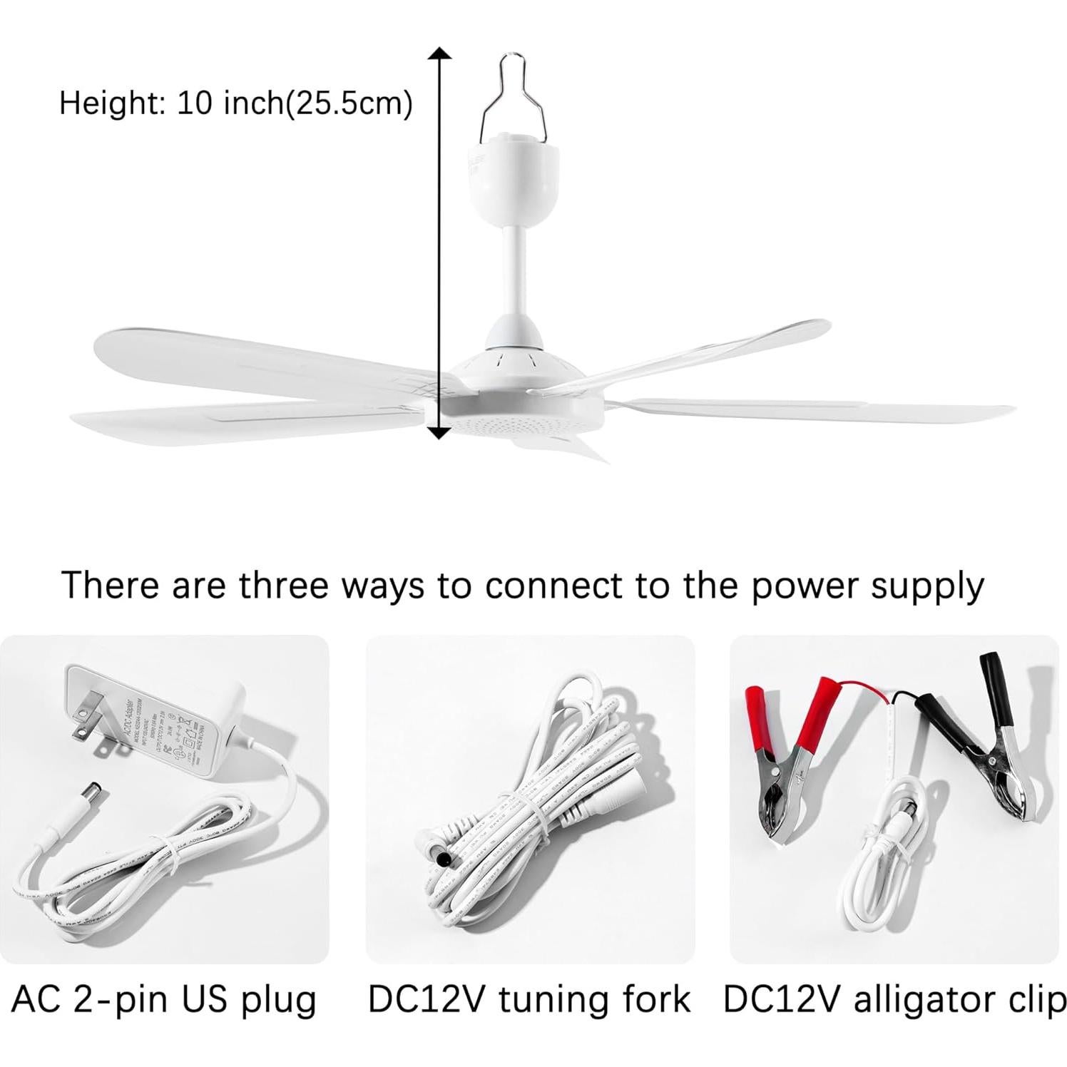 Ventilador de Techo Portátil Mengnessly 70 cm Control Remoto