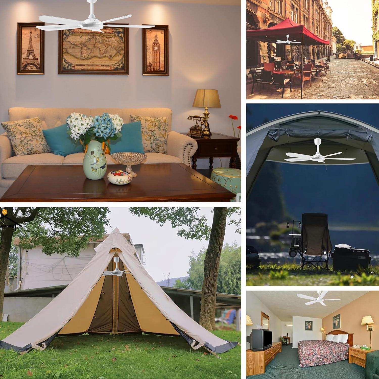 Ventilador de Techo Portátil Mengnessly 70 cm Control Remoto