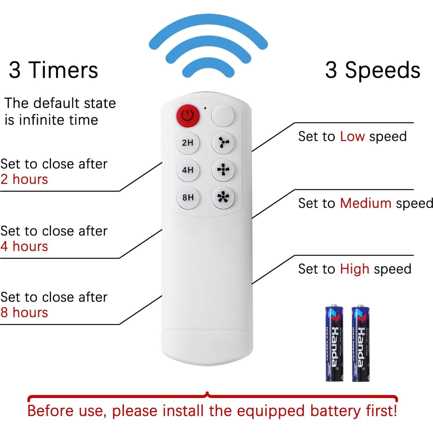 Ventilador de Techo Portátil Mengnessly 70 cm Control Remoto