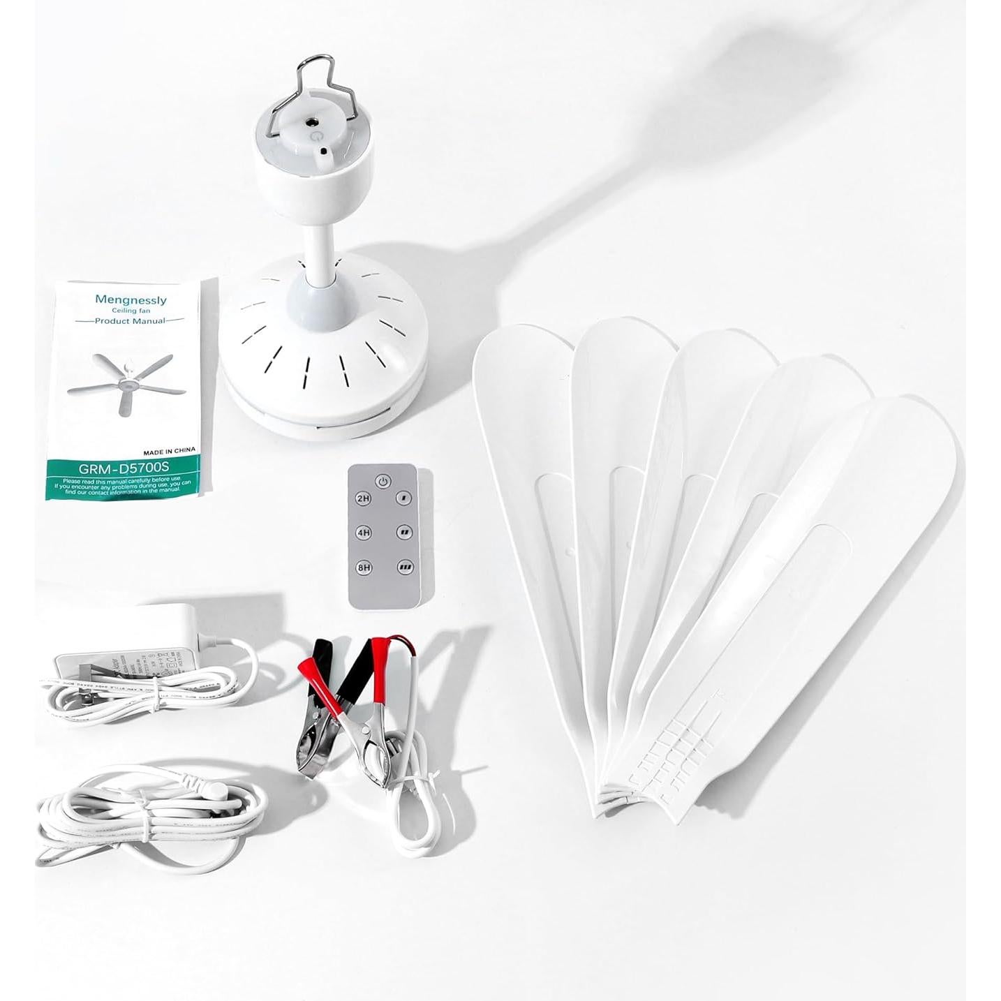 Ventilador de Techo Portátil Mengnessly 70 cm Control Remoto