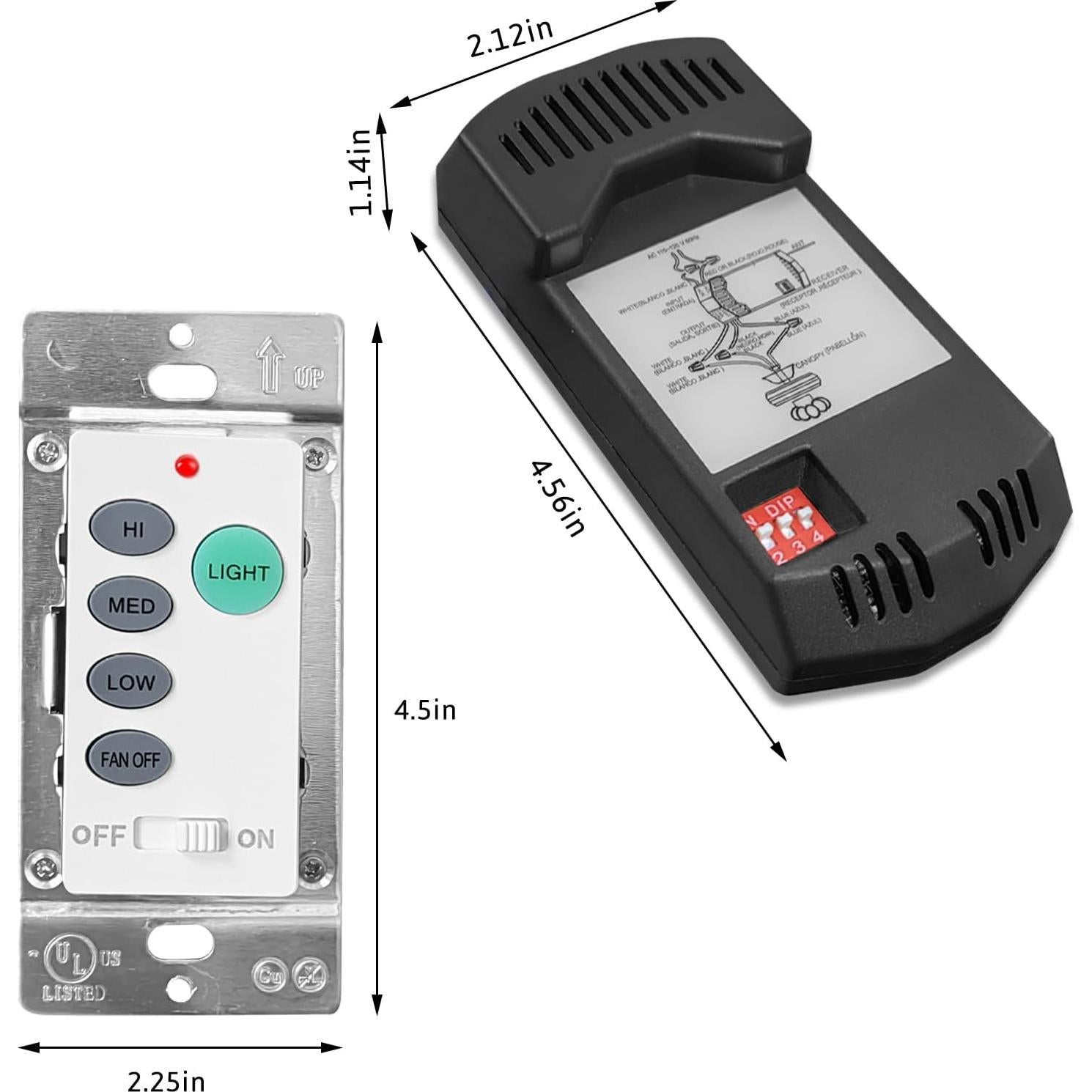 Kit Control Remoto Ventilador Techo Aubric UC9050T-R28 3 Velocidades