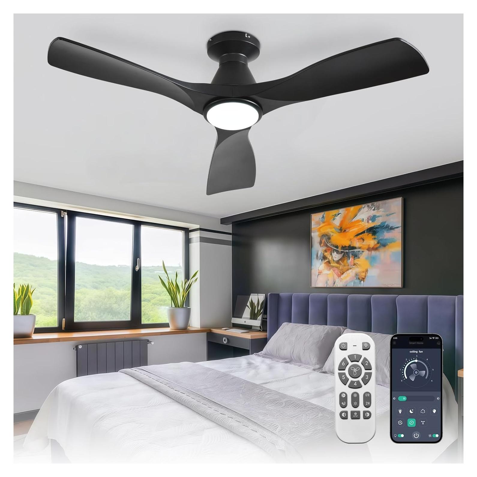 Ventilador de Techo Depuley 106.68 cm con Luz LED y Control Remoto