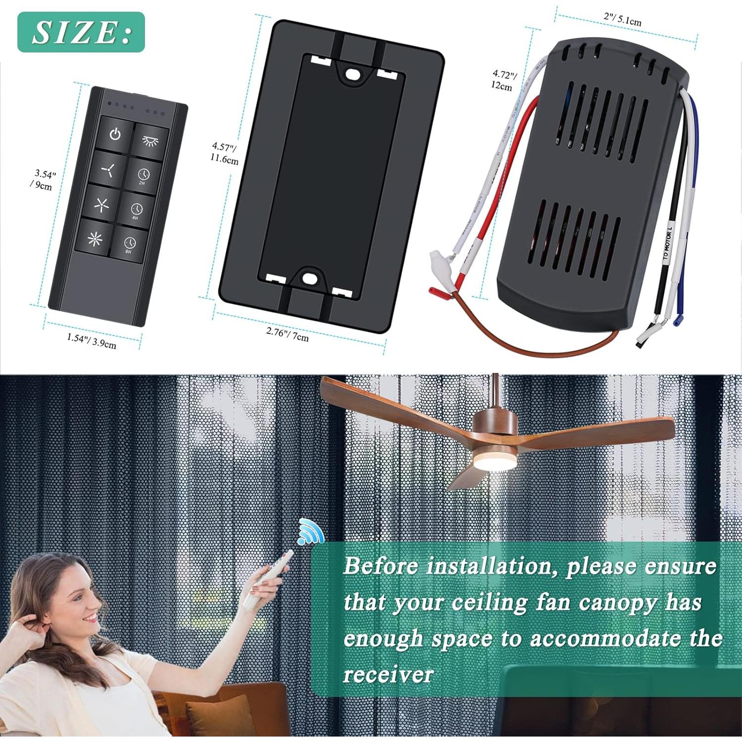 Kit Control Remoto Universal Ventilador Techo Breeze Bay 3 Velocidades