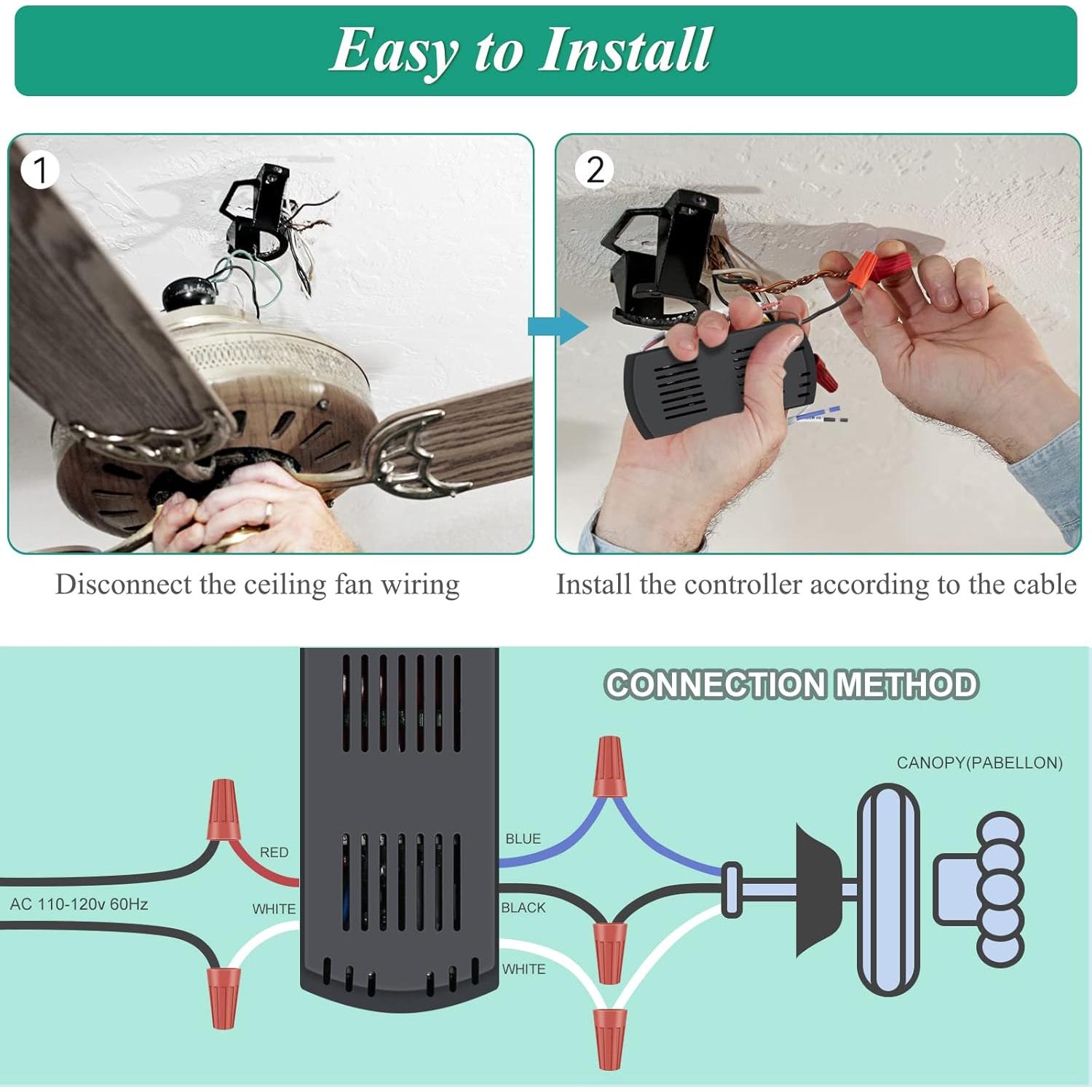 Kit Control Remoto Universal Ventilador Techo Breeze Bay 3 Velocidades