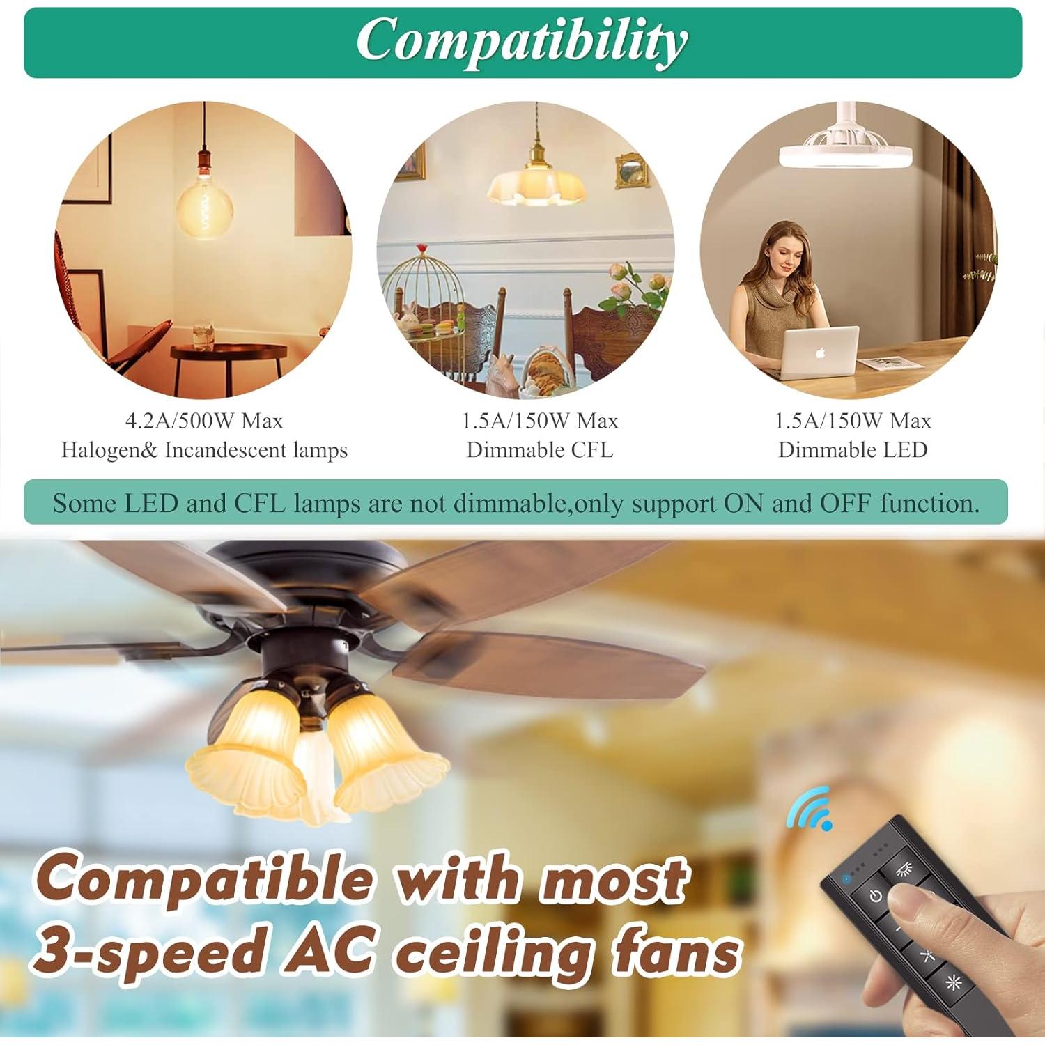 Kit Control Remoto Universal Ventilador Techo Breeze Bay 3 Velocidades