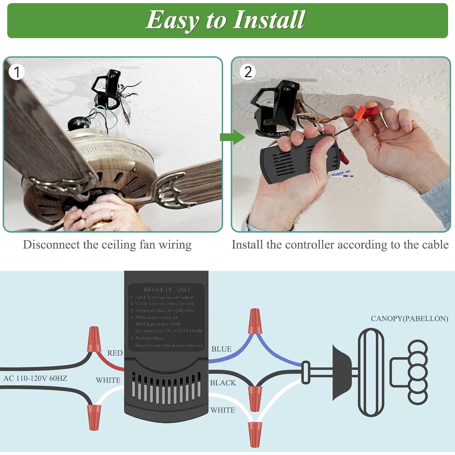 Control Remoto Universal para Ventilador de Techo COREBAY 3 Velocidades