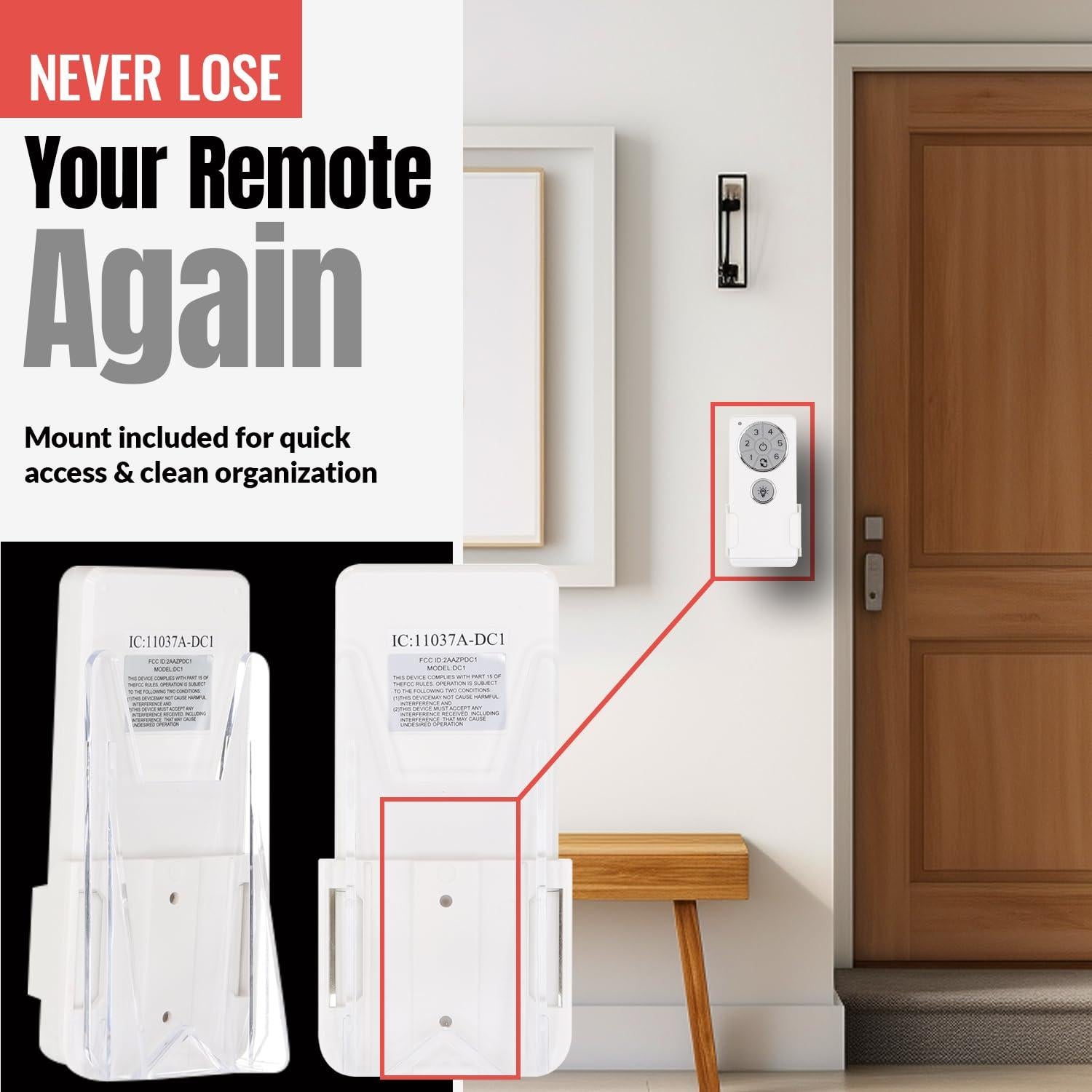 Kit Receptor y Control Remoto Anderic DC8-96SG8 para Ventilador