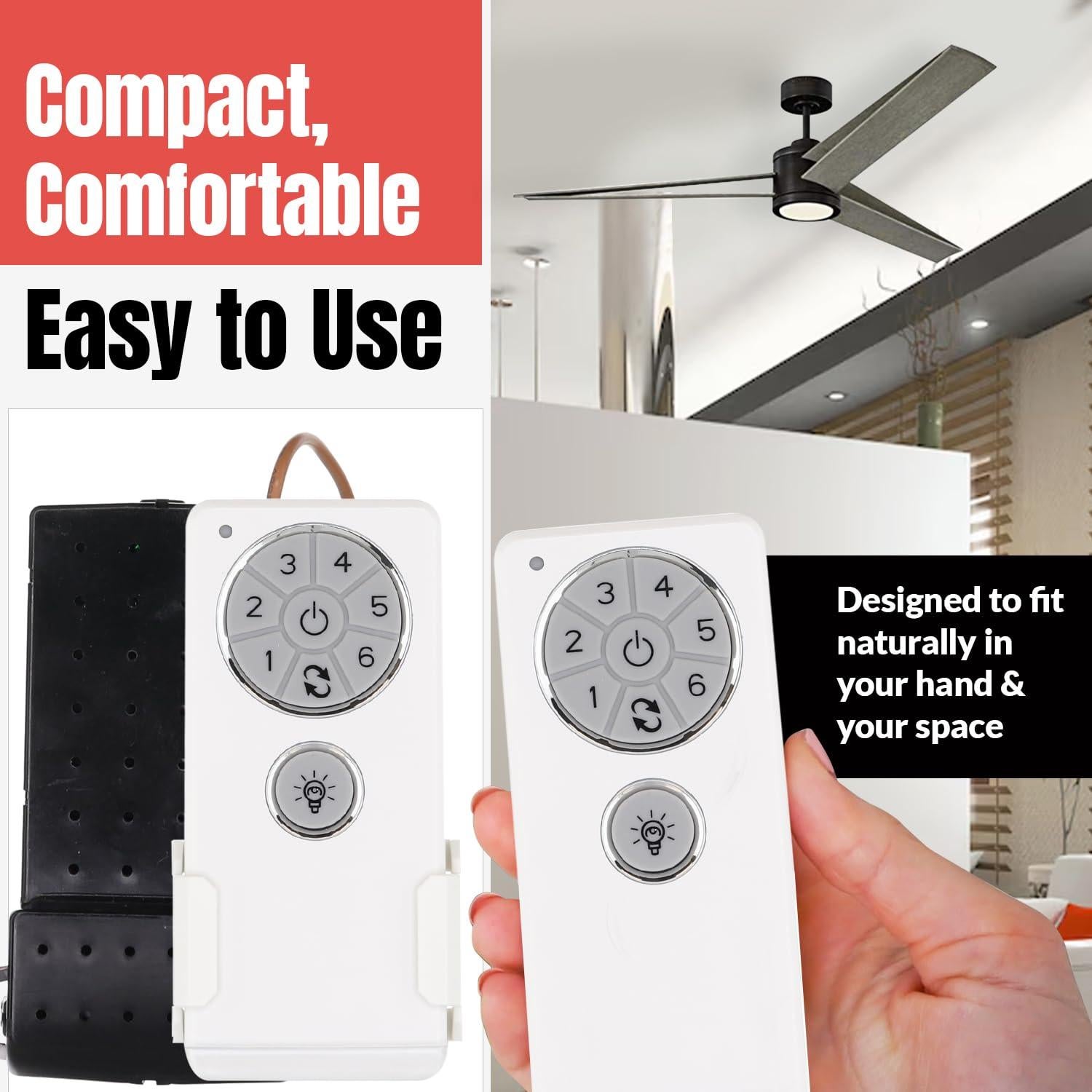 Kit Receptor y Control Remoto Anderic DC8-96SG8 para Ventilador