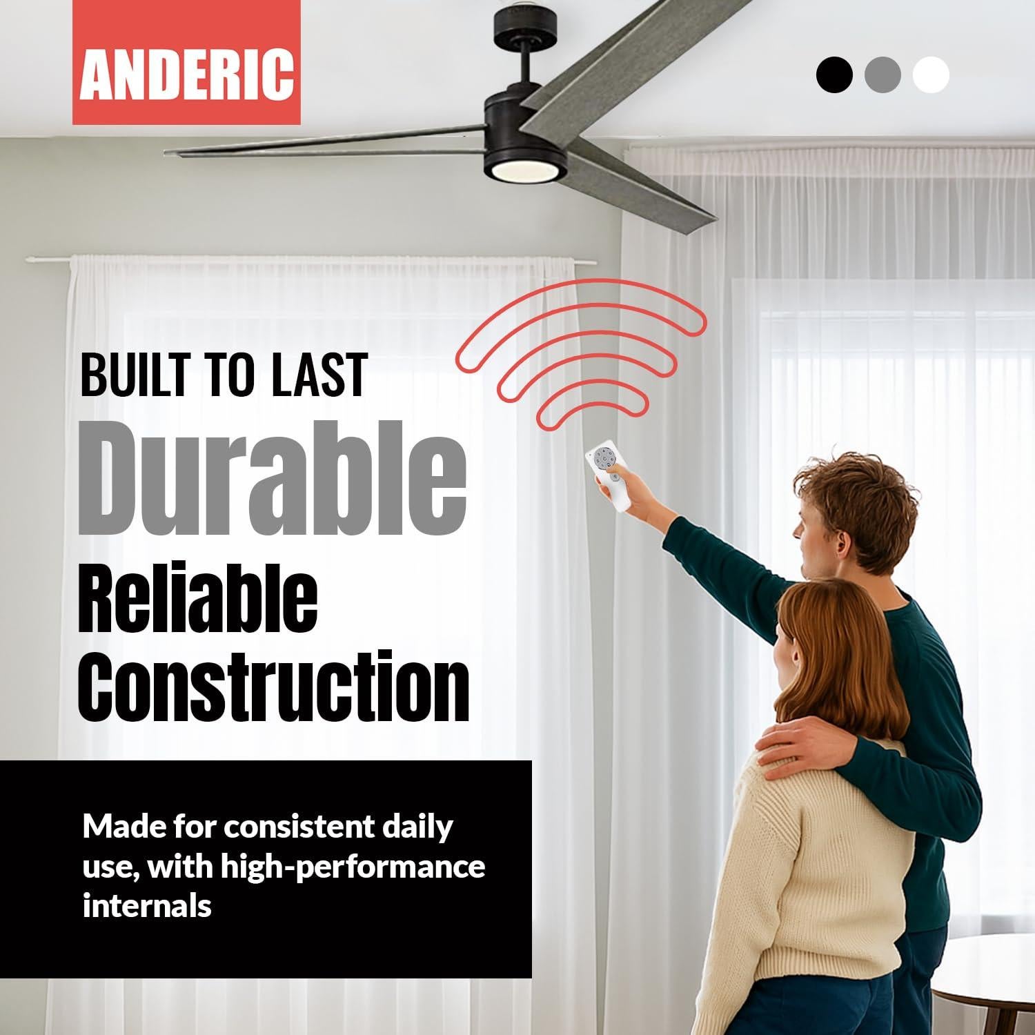 Kit Receptor y Control Remoto Anderic DC8-96SG8 para Ventilador