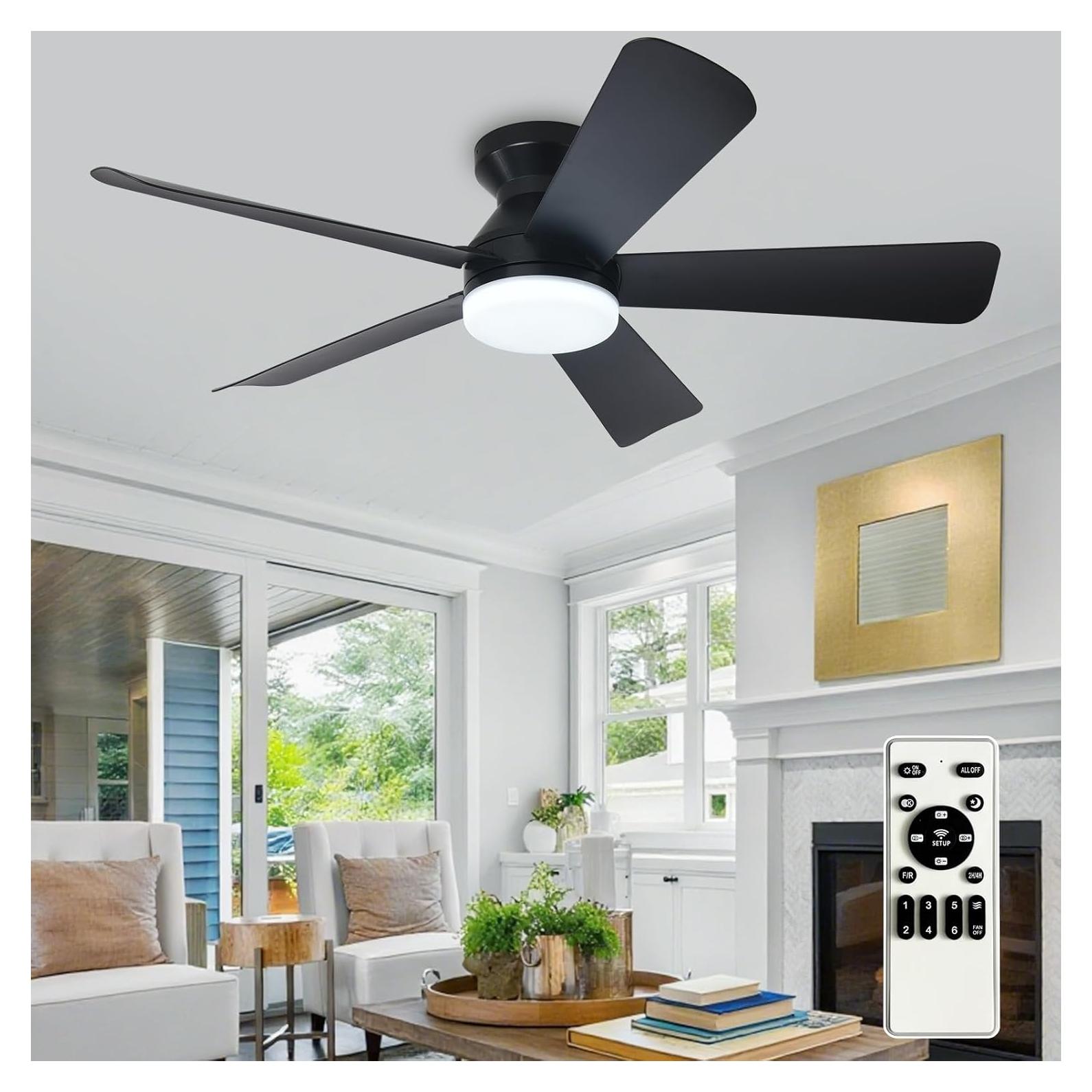 Ventilador de Techo Depuley 42cm con Luz LED y Control Remoto