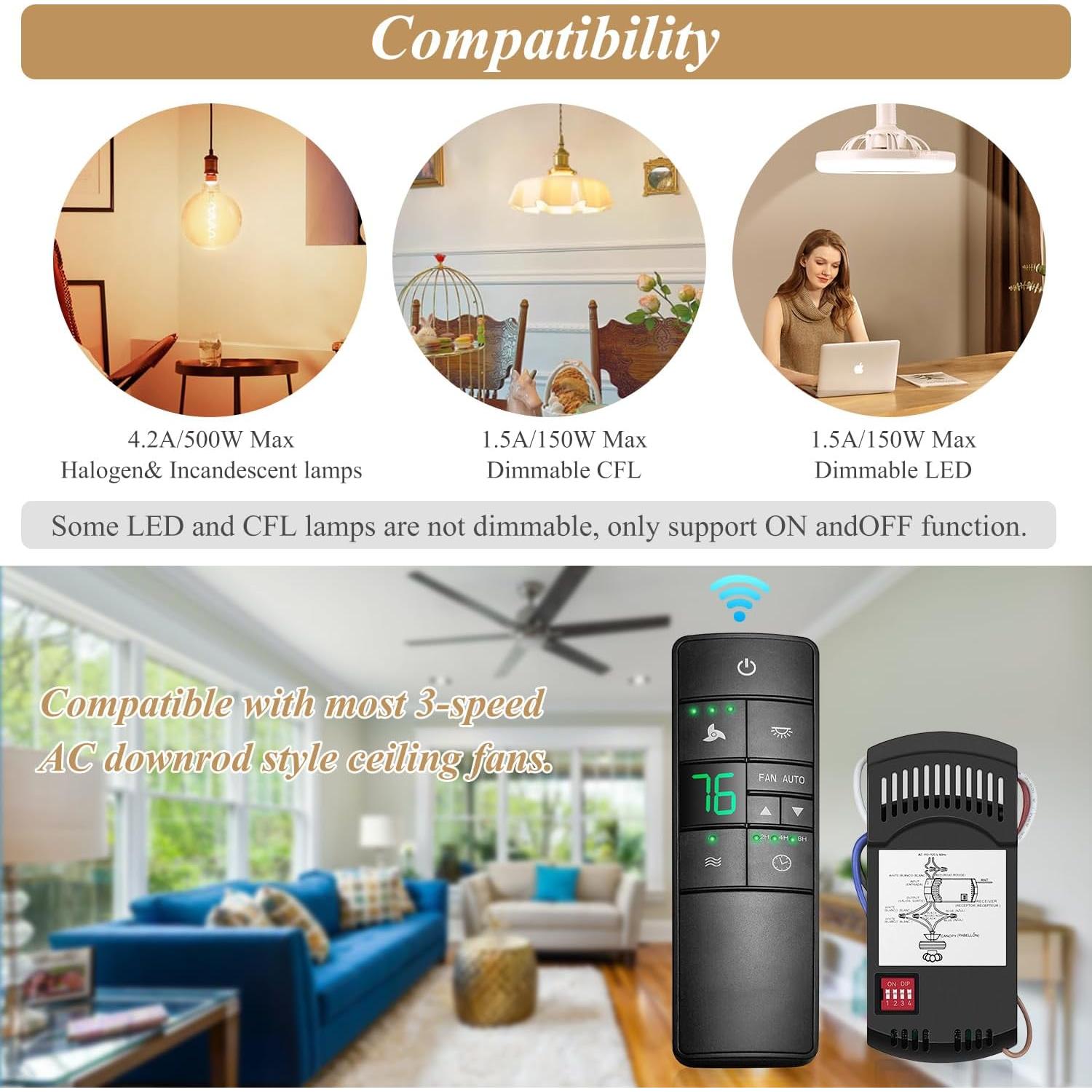 Control Remoto Termostático Universal Prichor para Ventilador de Techo