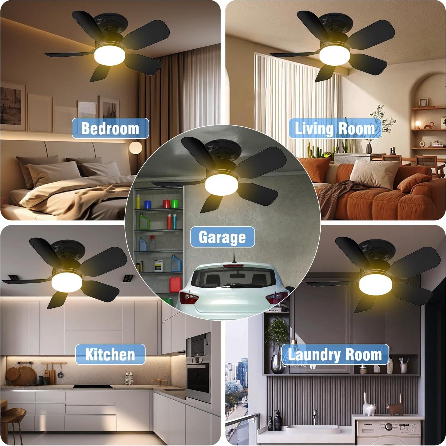 Ventilador de Techo con Luz Aupuslite 30W 20" Control Remoto