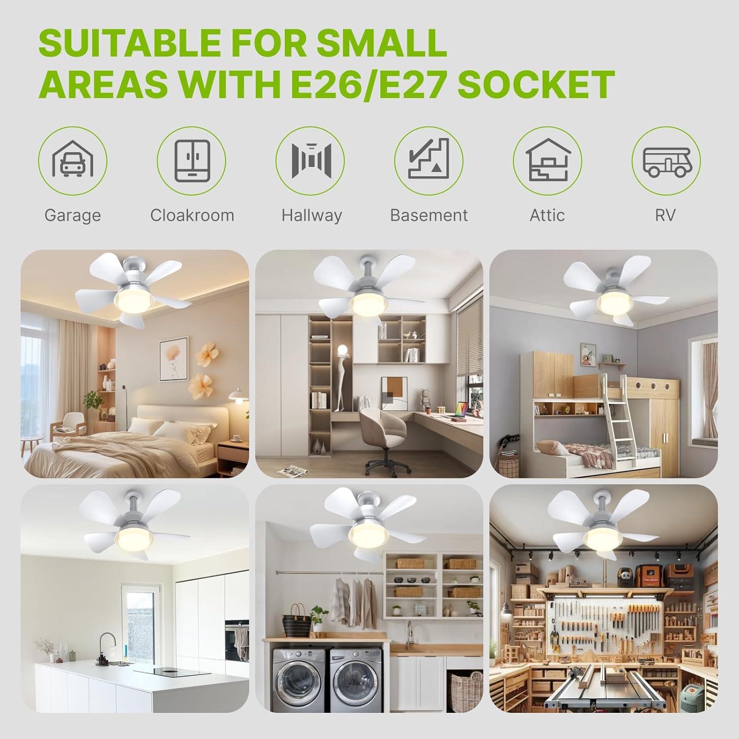 Ventilador de Techo 2 en 1 Vilicert con Luz y Control Remoto