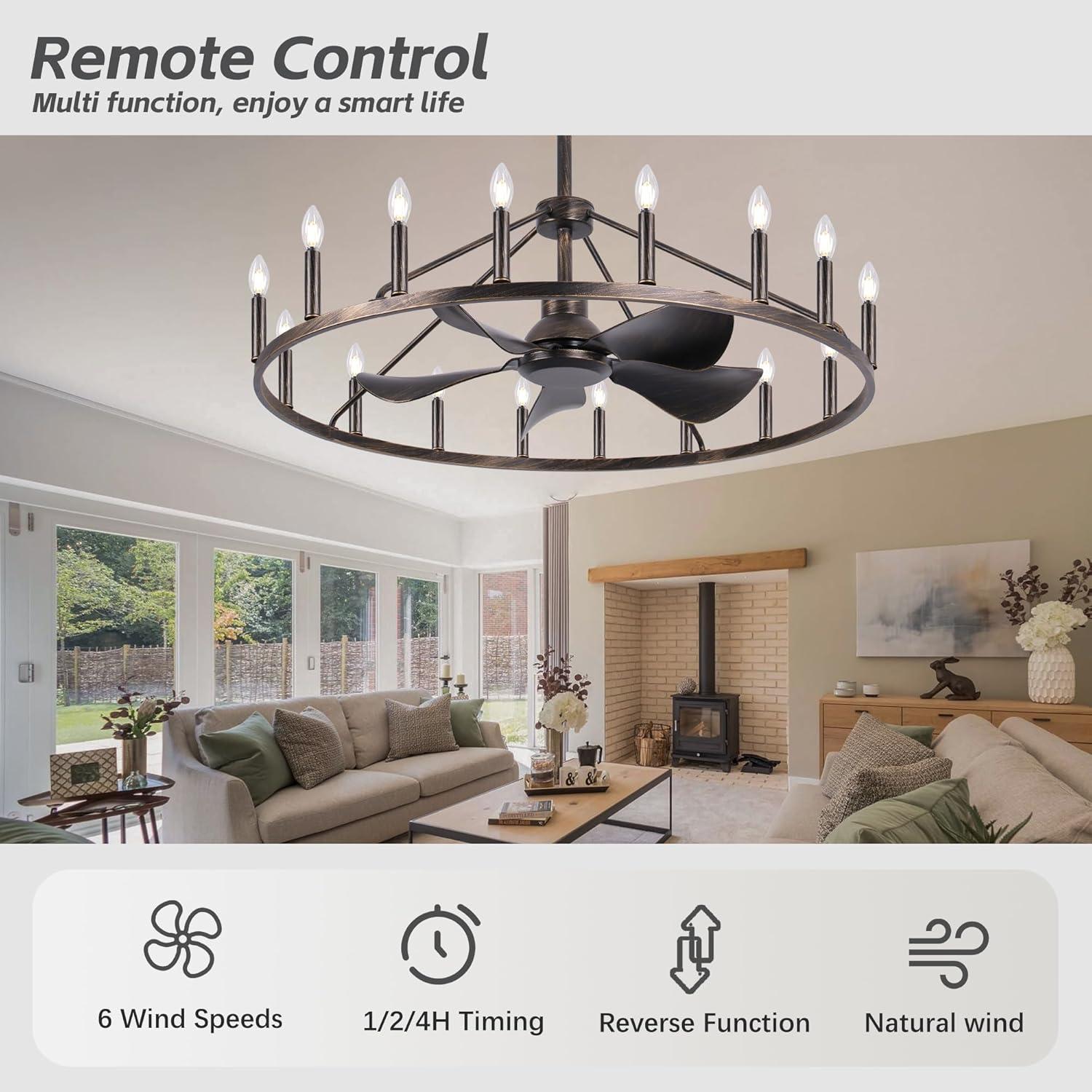 Ventilador de Techo Candelabro REDSTAR 110.2 cm Bronce Antiguo