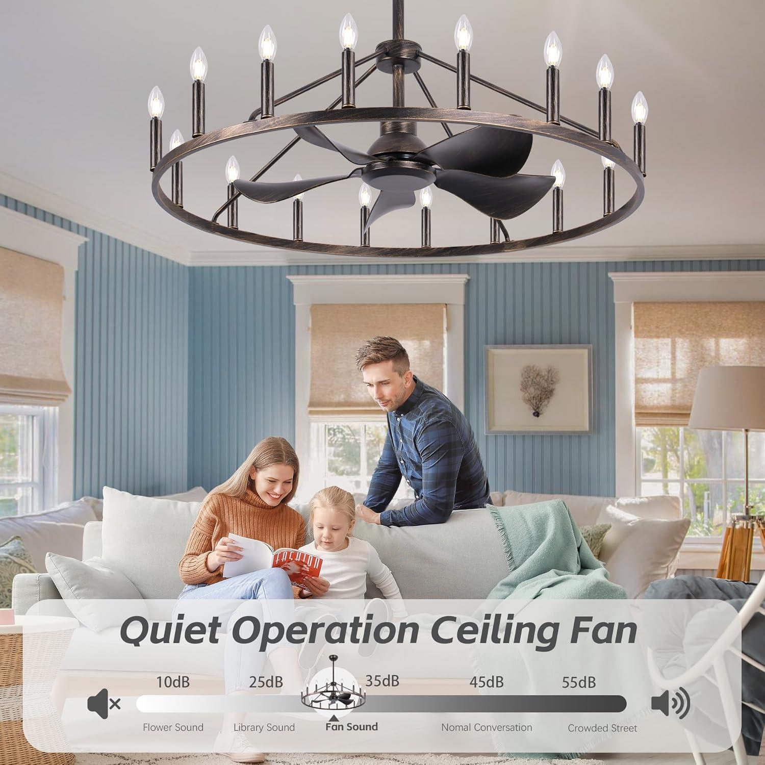 Ventilador de Techo Candelabro REDSTAR 110.2 cm Bronce Antiguo