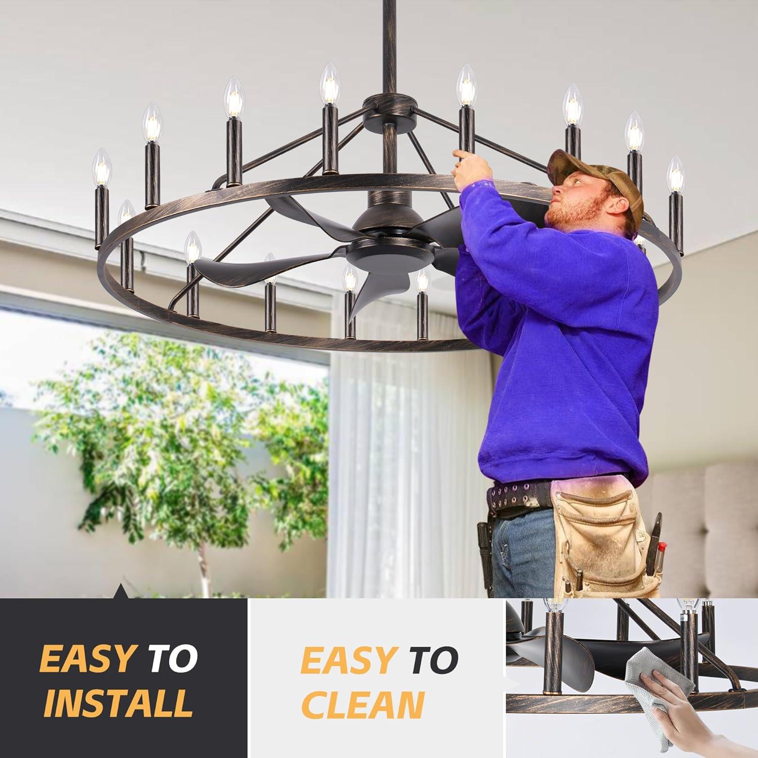 Ventilador de Techo Candelabro REDSTAR 110.2 cm Bronce Antiguo