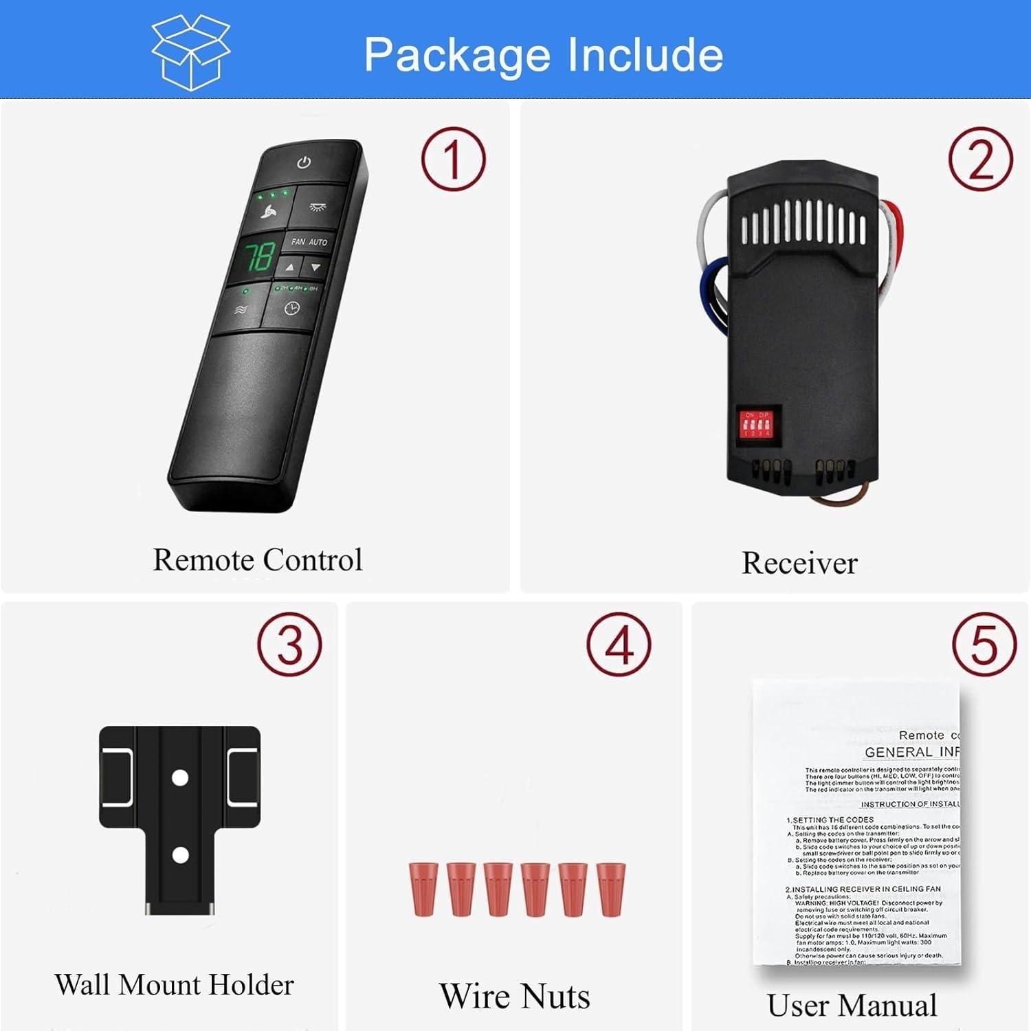 Control Remoto Termostático Universal Hampton Bay 3 Velocidades