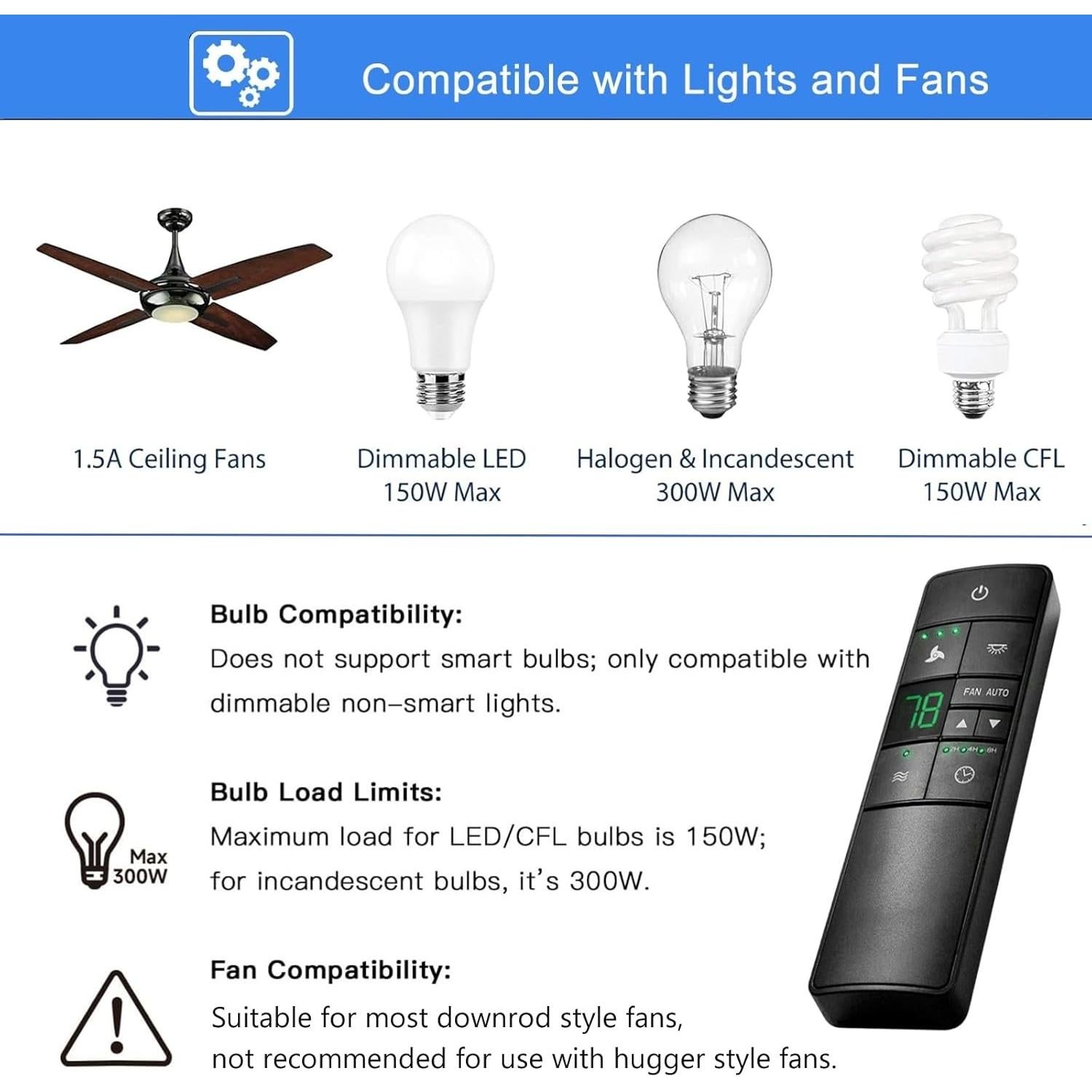 Control Remoto Termostático Universal Hampton Bay 3 Velocidades