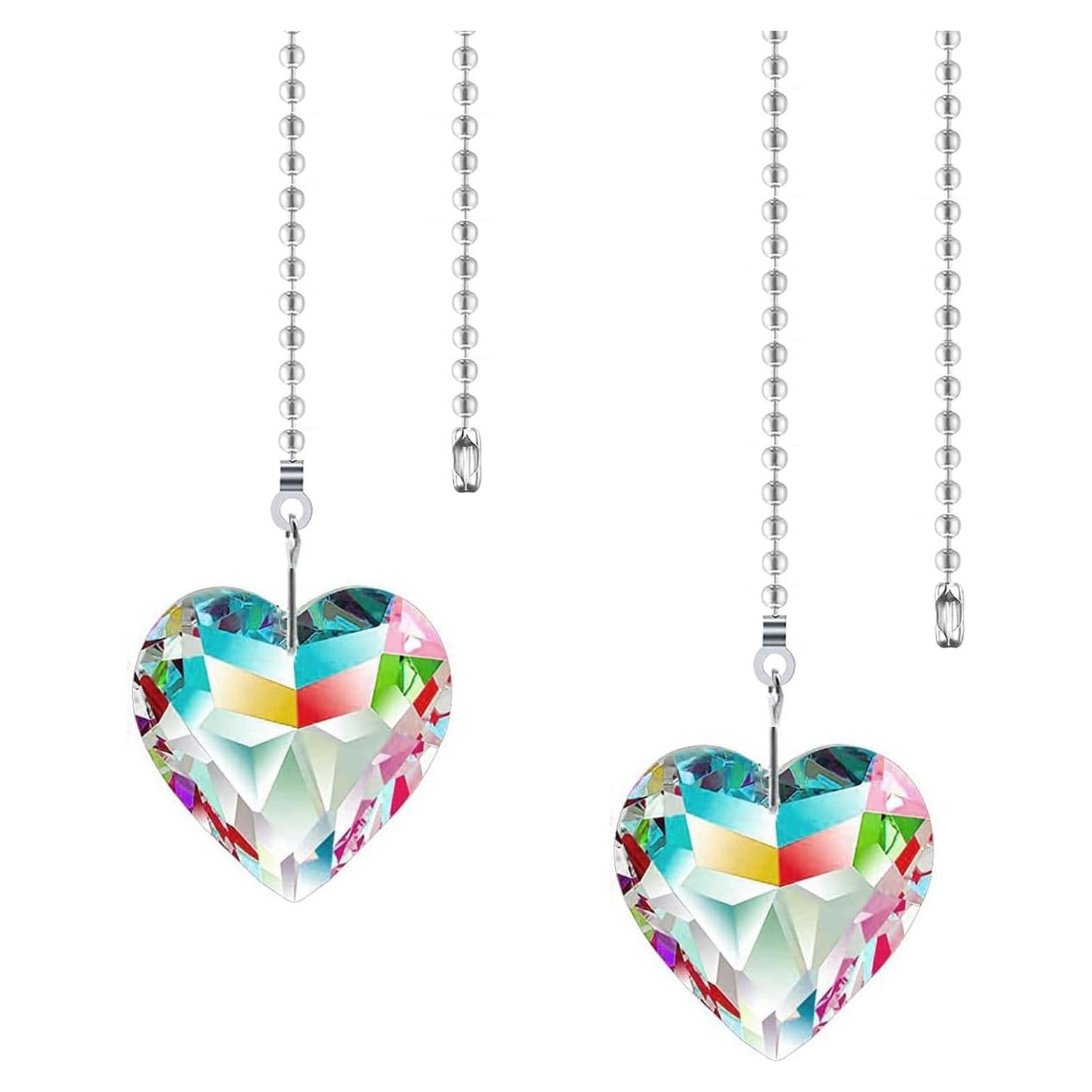 Cadenas de Extensión para Ventilador de Techo Hyamass - 2 Piezas con Colgante de Cristal