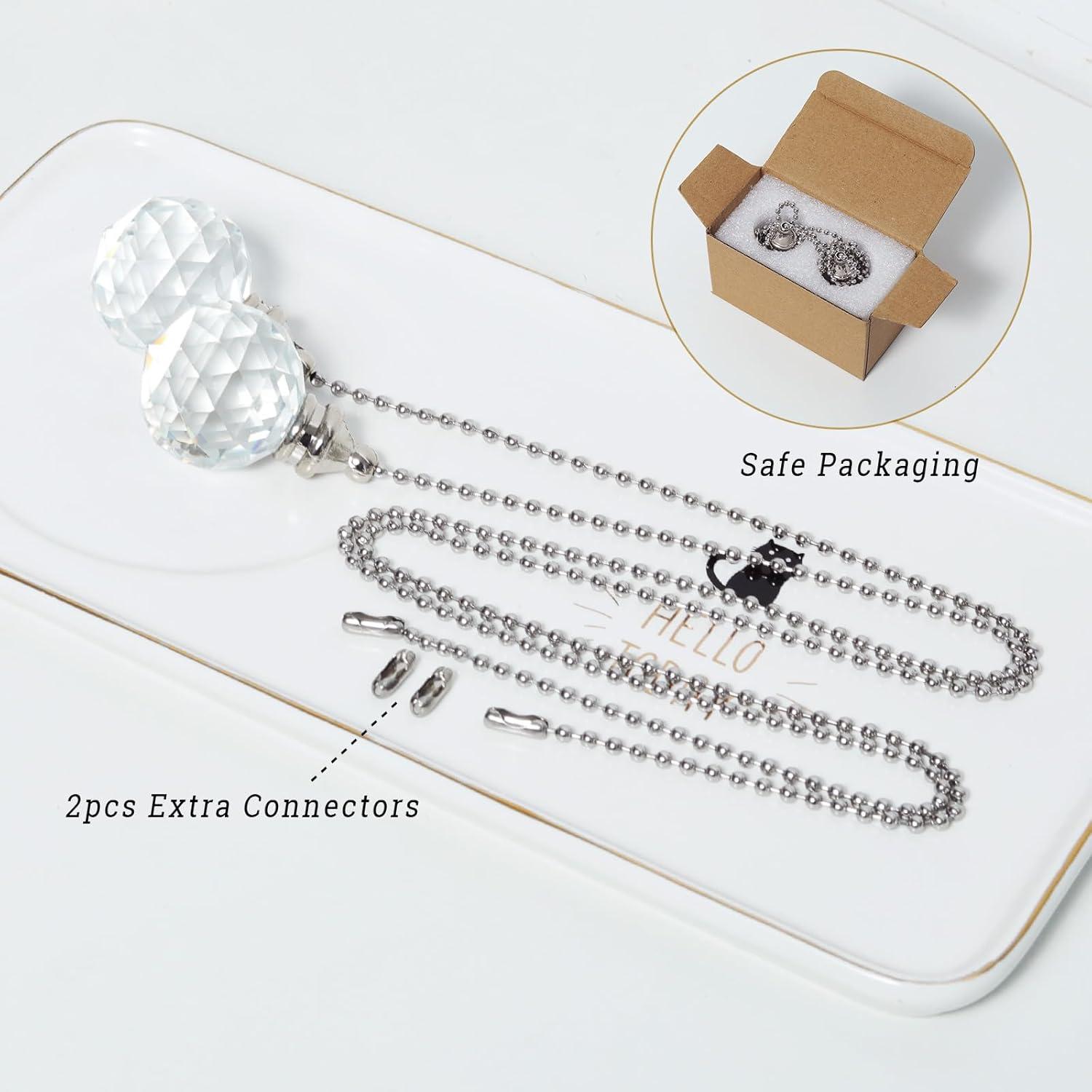 Cadenas de Tirar de Cristal LONGSHENG 30mm 2 Piezas 53.5cm