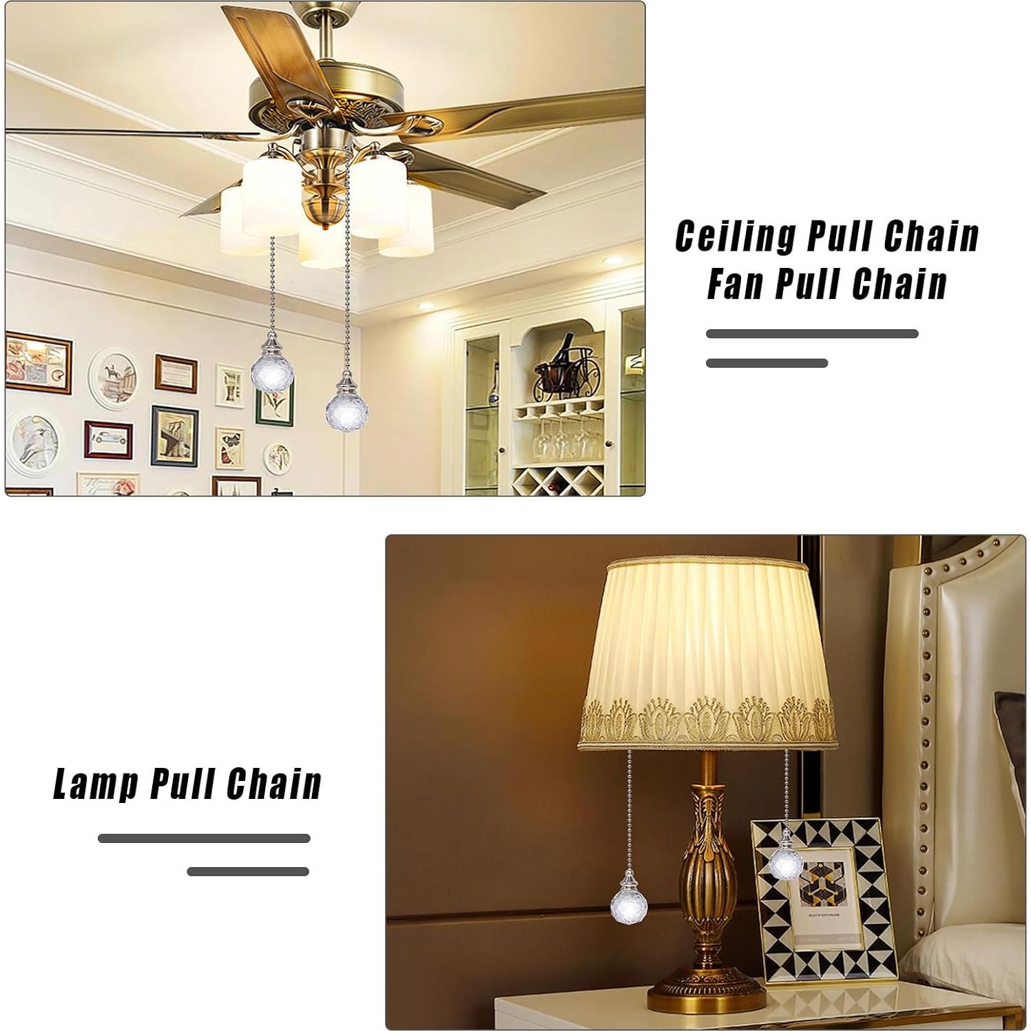 Cadenas de Tirar de Cristal LONGSHENG 30mm 2 Piezas 53.5cm