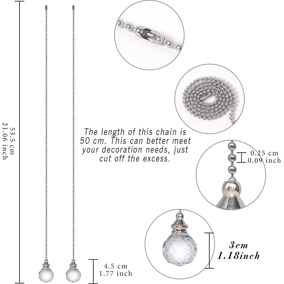 Cadenas de Tirar de Cristal LONGSHENG 30mm 2 Piezas 53.5cm