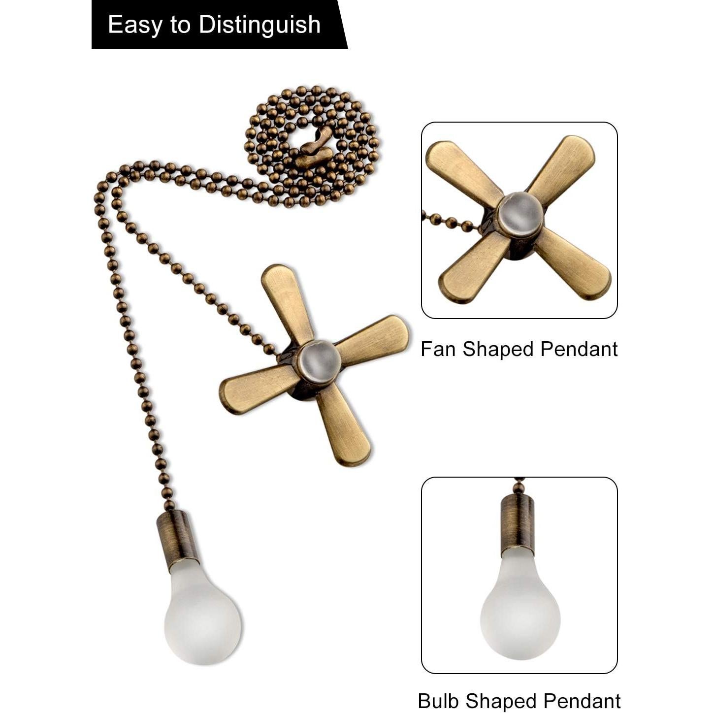 Cadena de Tirar para Ventilador de Techo SIXZOONM 34.5 cm Bronce