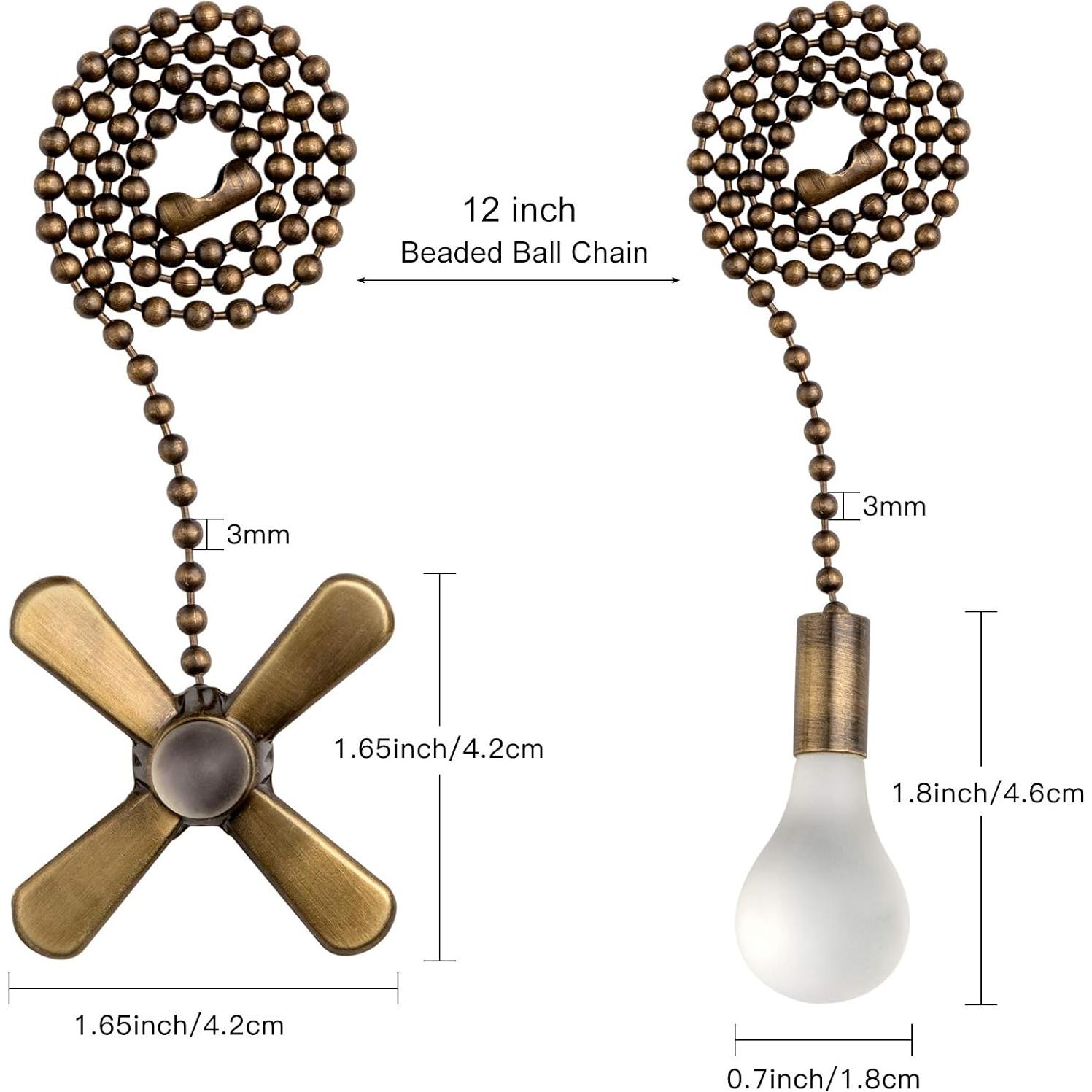 Cadena de Tirar para Ventilador de Techo SIXZOONM 34.5 cm Bronce