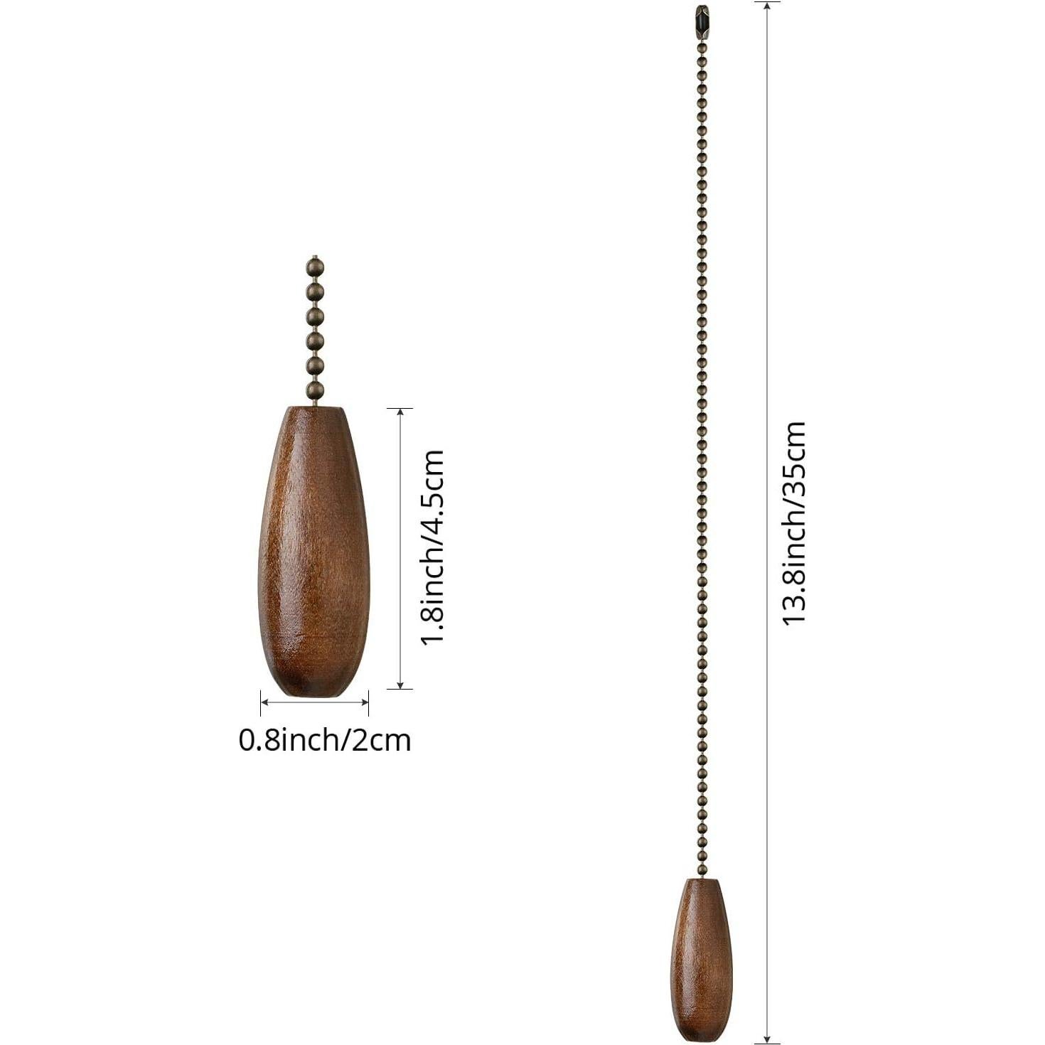 Extensores de Cadena de Ventilador de Techo Boao 35 cm Nogal